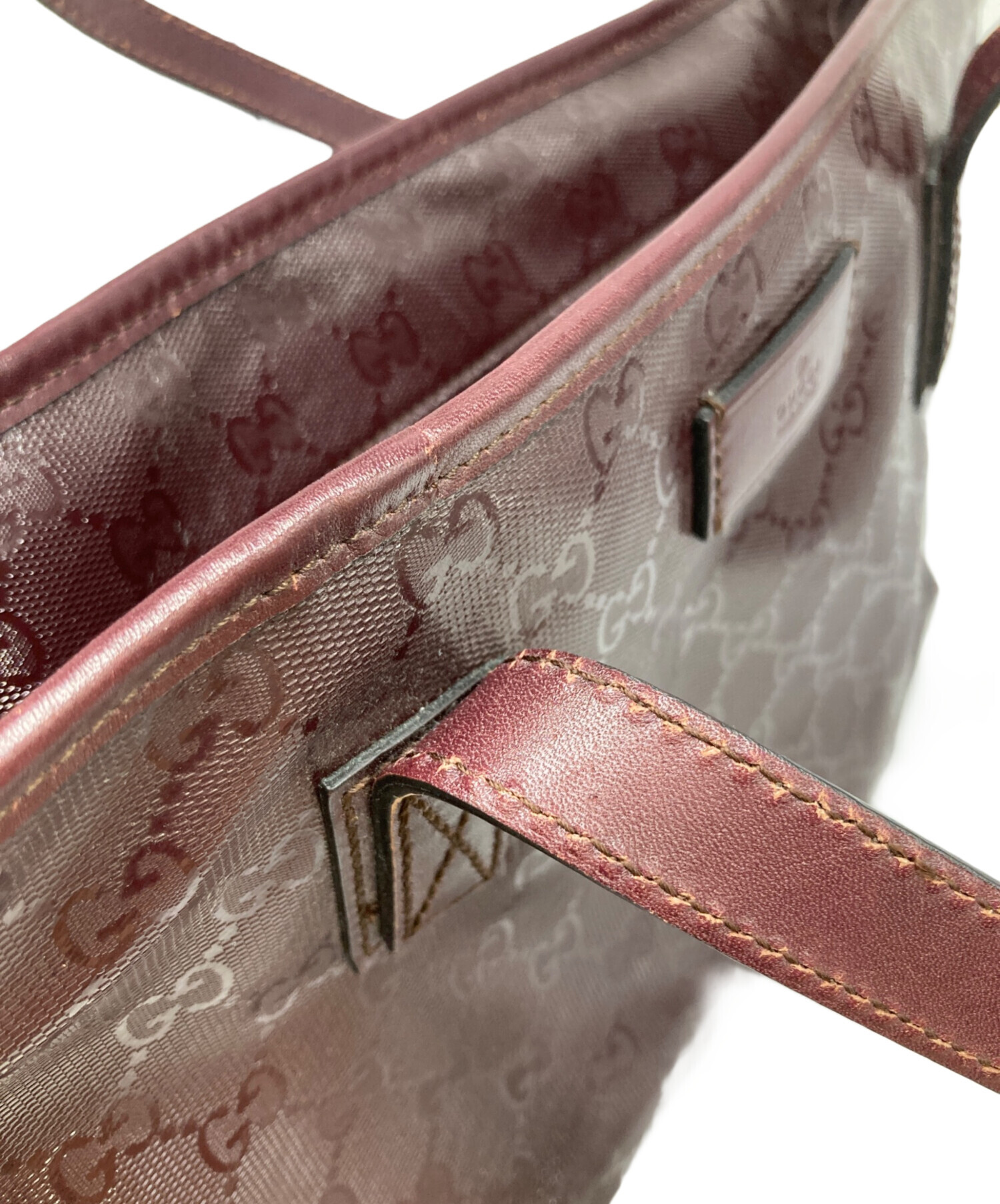中古・古着通販】GUCCI (グッチ) GGインプリメトートバッグ エンジ