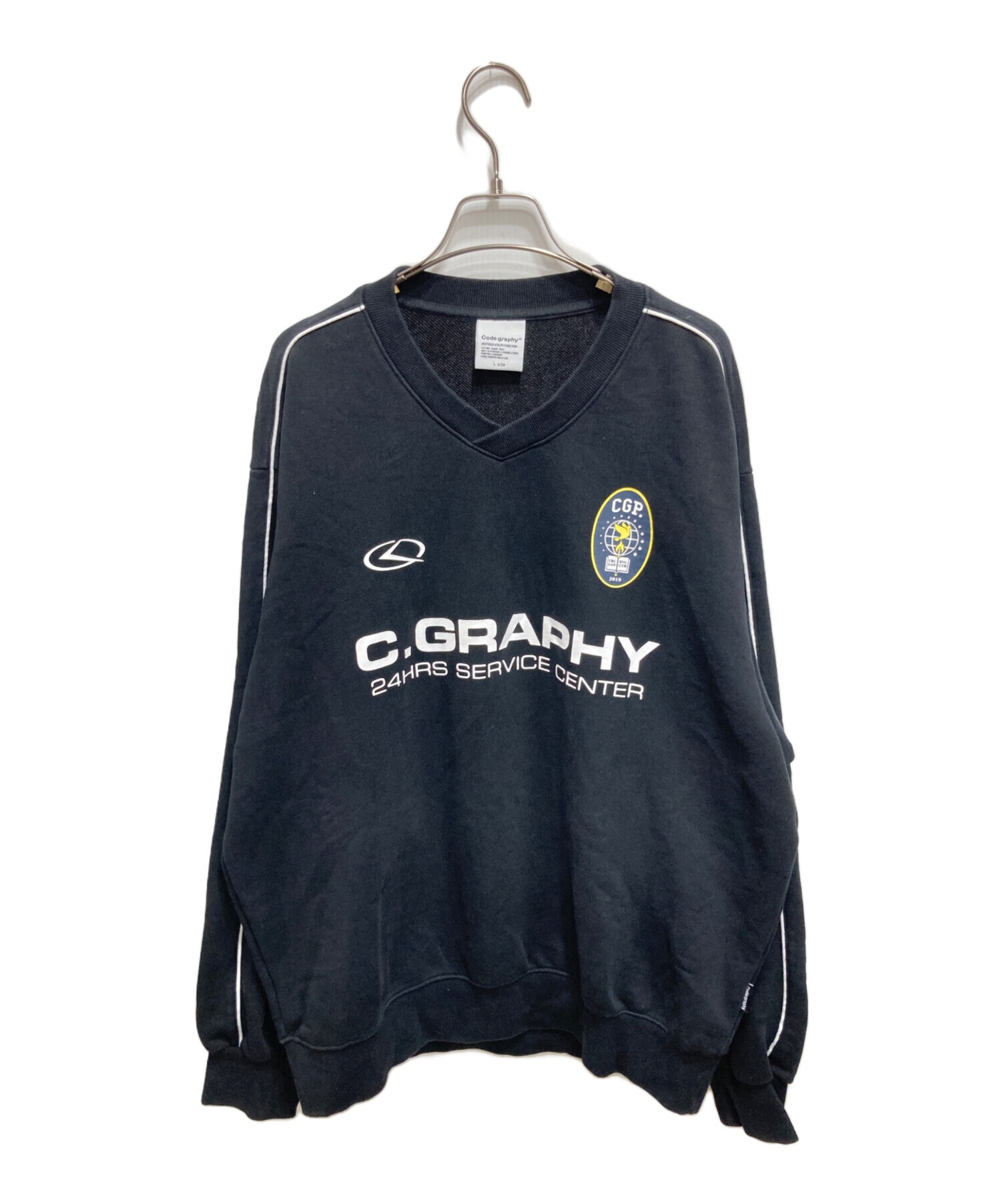 Code:graphy トレーナー Lサイズ 黒 中古・古着通販】CODE:graphy (コードグラフィー) クルーネック