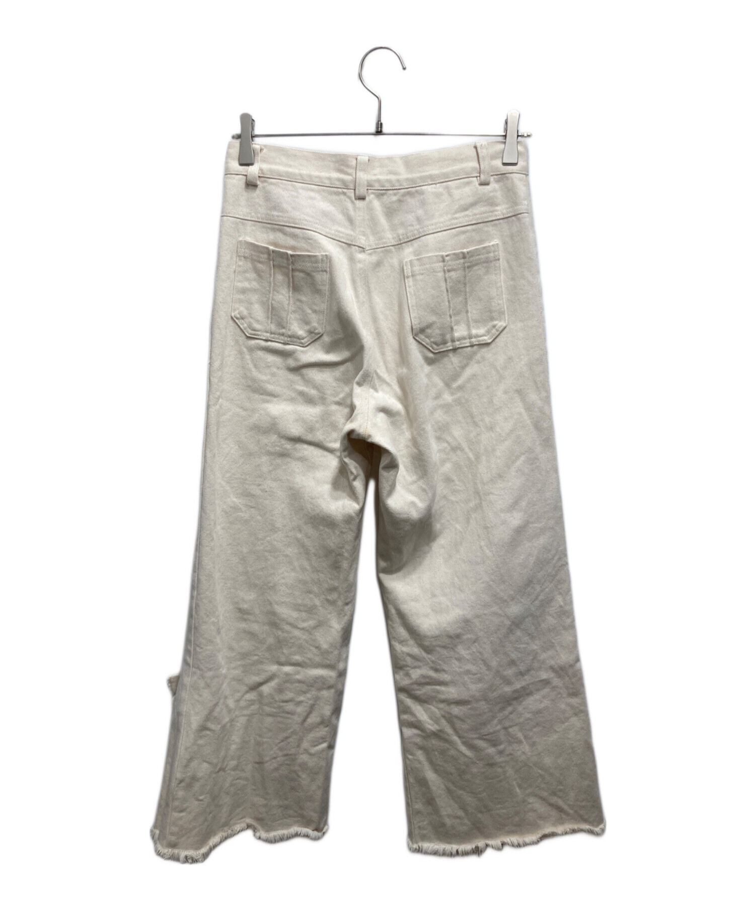 美品　POPPY/ポピー　メニーリボンデニムパンツ 中古・古着通販】POPPY (ポピー) メニーリボンデニムパンツ アイボリー