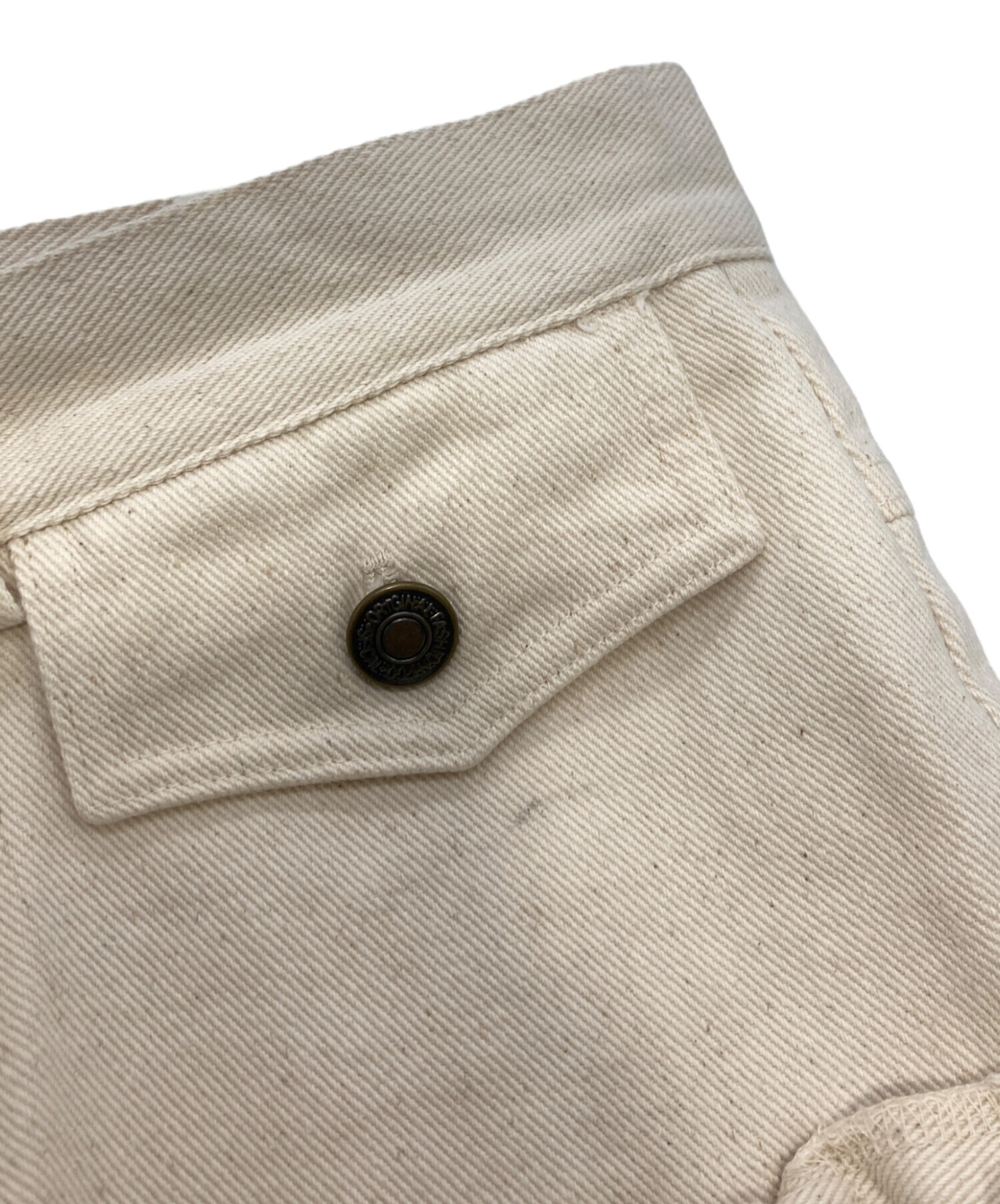 中古・古着通販】POPPY (ポピー) メニーリボンデニムパンツ アイボリー