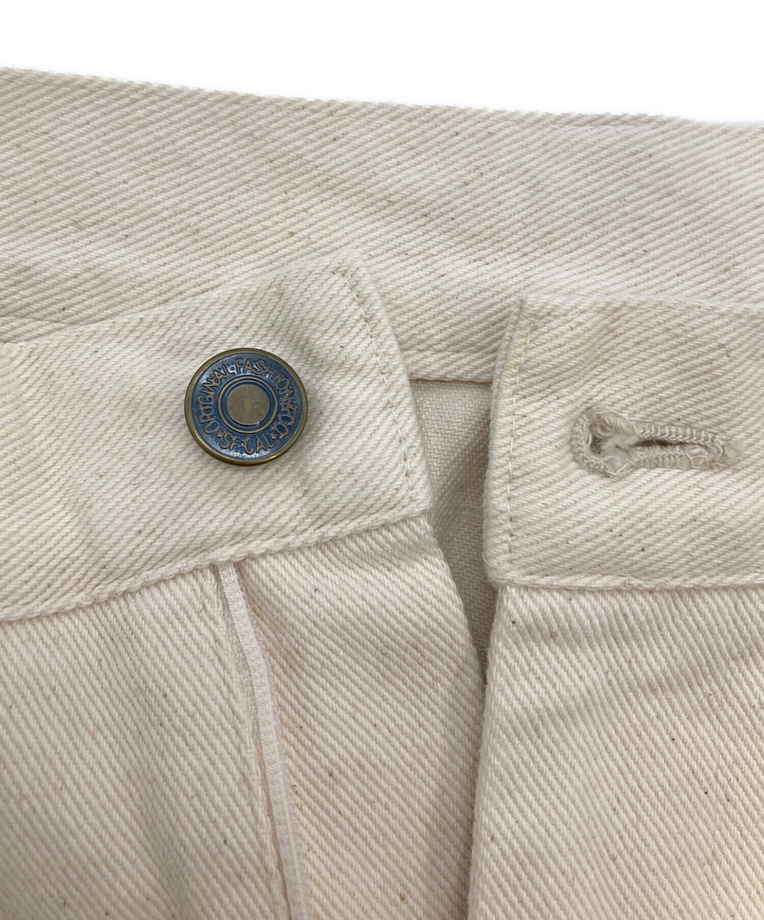 中古・古着通販】POPPY (ポピー) メニーリボンデニムパンツ アイボリー