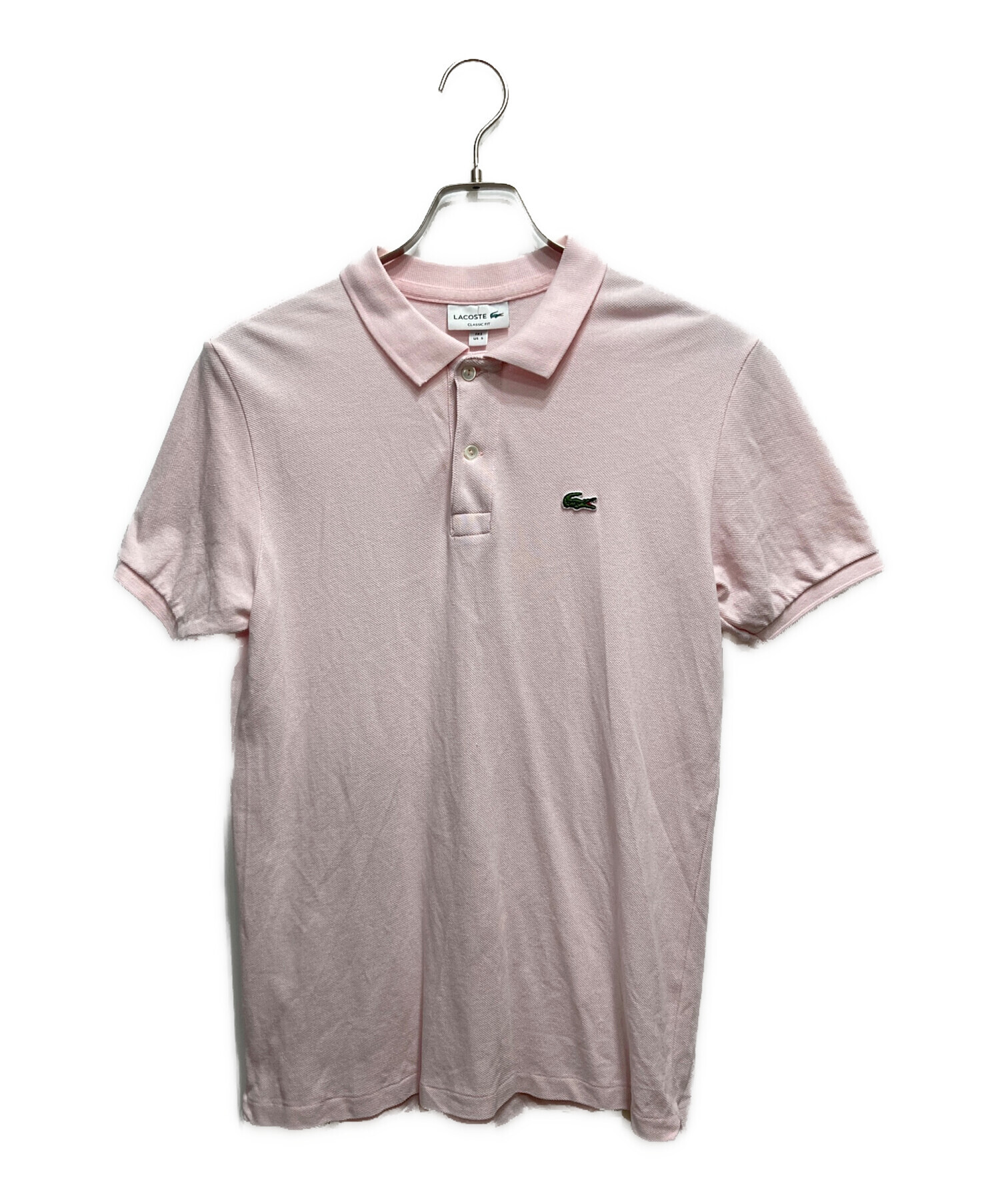 中古・古着通販】LACOSTE (ラコステ) 半袖ポロシャツ ピンク サイズ:S 