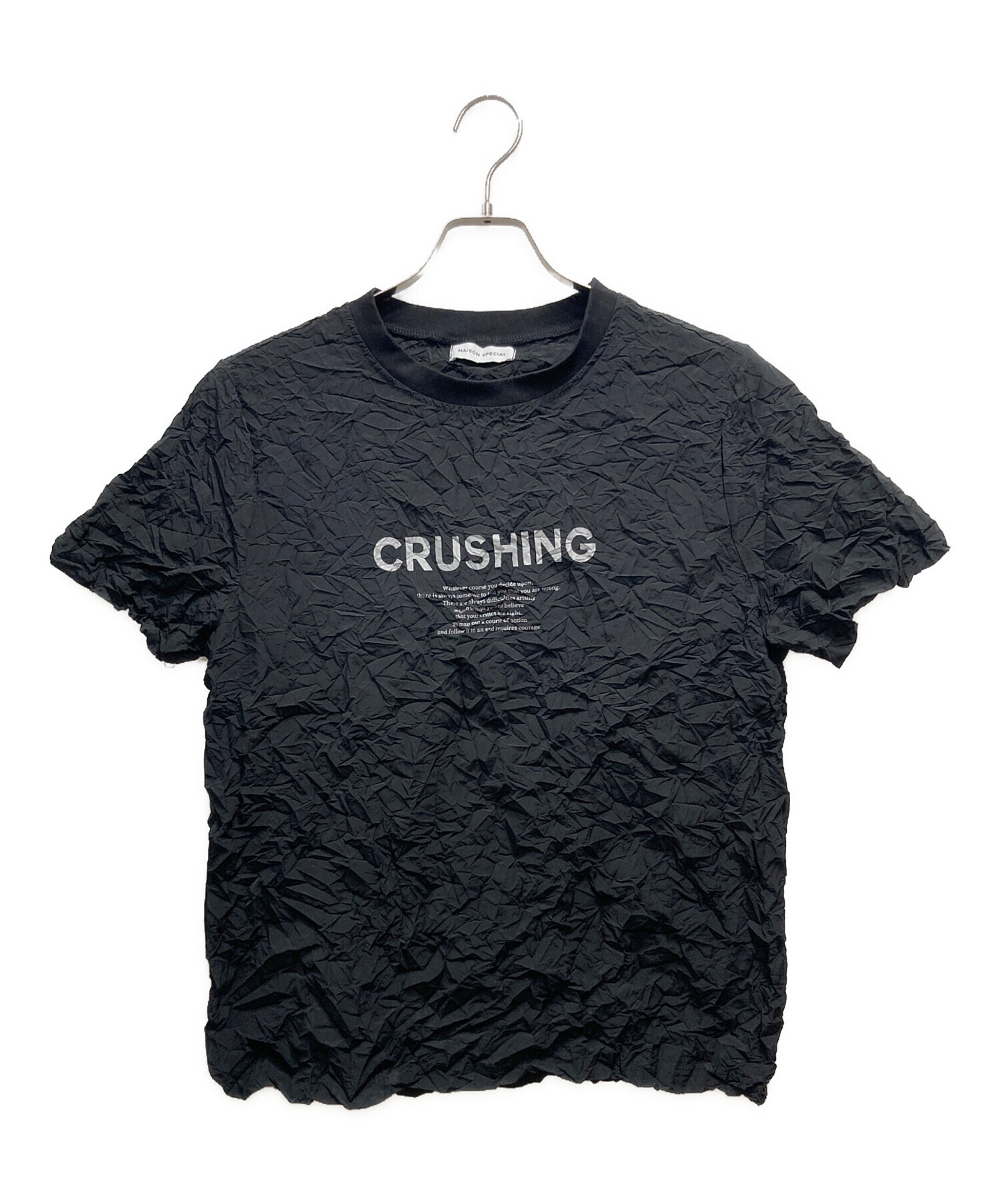 【中古】MAISON SPECIAL メゾンスペシャル トップス CRUSHING Washer Tシャツ ブラック レディース＿S19＿s-0455-r19 中古・古着通販】MAISON SPECIAL (メゾンスペシャル) CRUSHING Washer