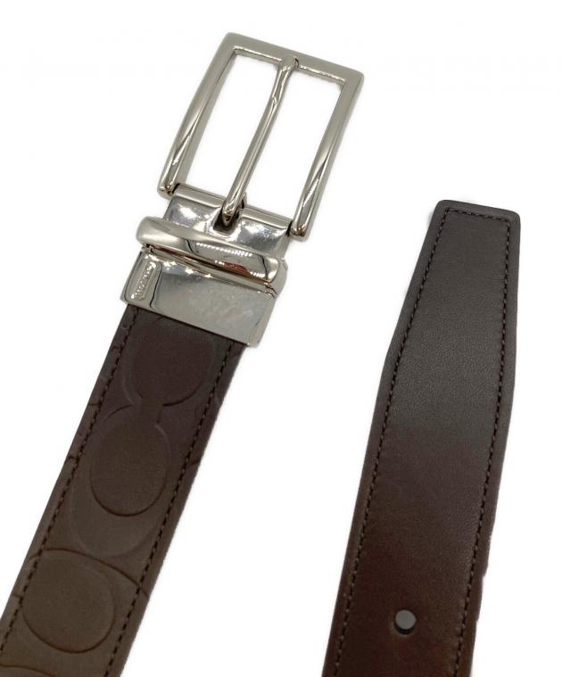 【未使用・シグネチャー】COACH　レザーベルト　F55167　ブラウン 中古・古着通販】COACH (コーチ) シグネチャーレザーベルト ブラウン