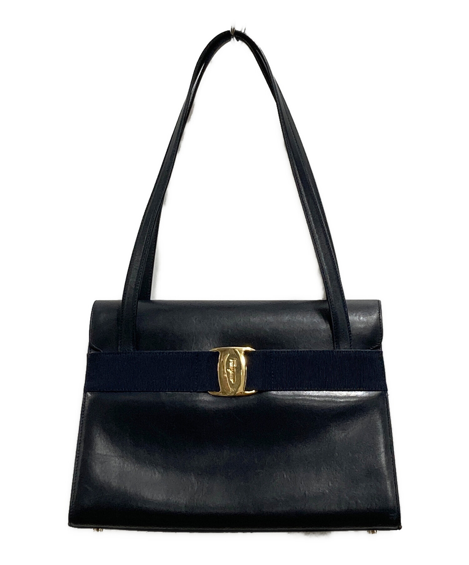 中古・古着通販】Ferragamo (フェラガモ) トートバッグ ネイビー 