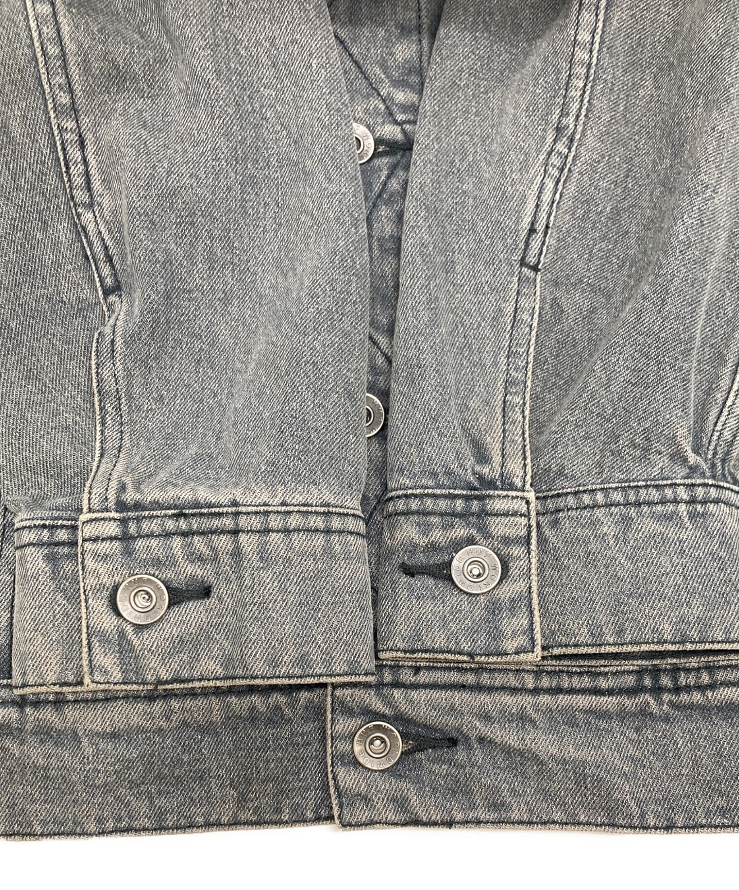 中古・古着通販】HUF (ハフ) スカル刺繍デニムジャケット ブラック