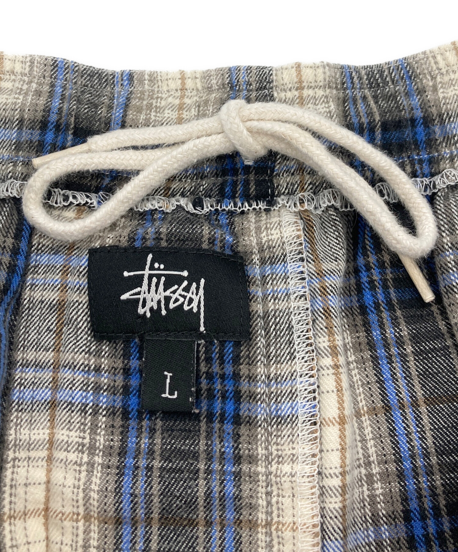 中古・古着通販】stussy (ステューシー) ロゴ刺繍チェックショーツ