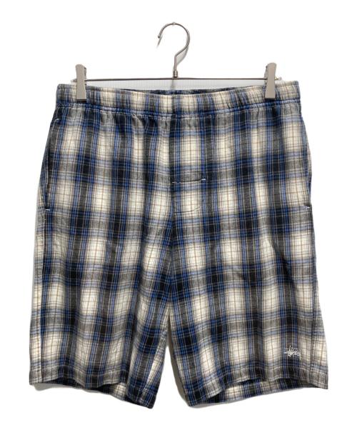 Stussy チェック柄ショートパンツ36インチ刺繍ロゴマーク入り(送料込み) Stussy チェック柄ショートパンツ36インチ刺繍ロゴマーク入り