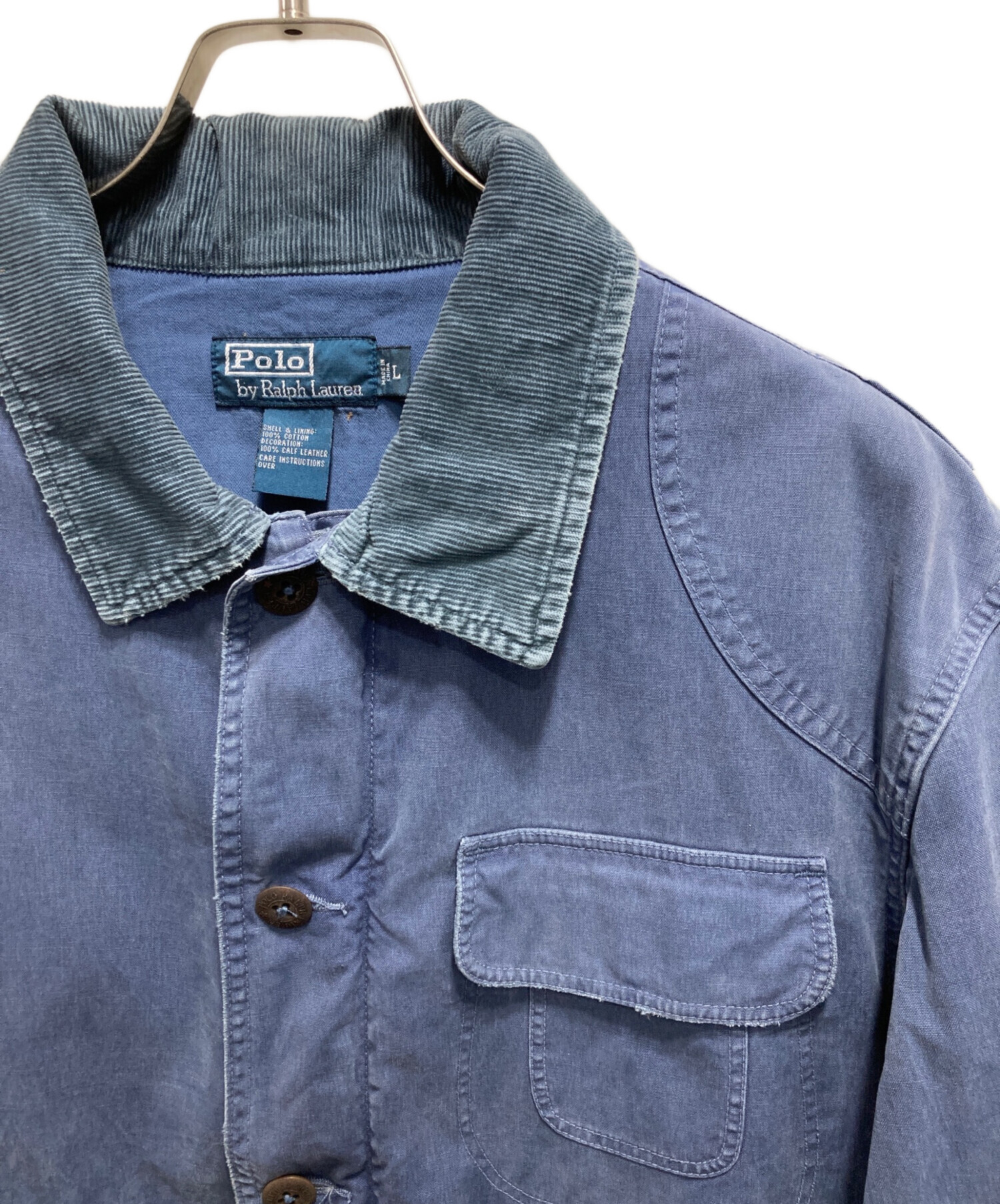 値下げ！【ポロラルフローレン】ハンティングジャケット 襟コーデュロイ 中古・古着通販】POLO RALPH LAUREN (ポロ・ラルフローレン) 襟