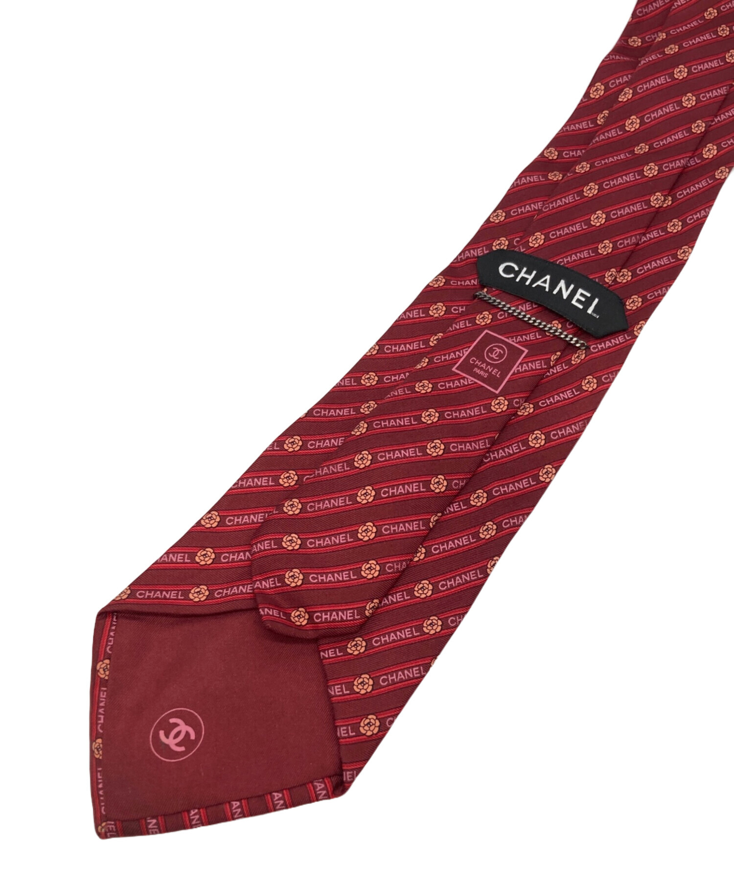 中古・古着通販】CHANEL (シャネル) カメリアストライプネクタイ