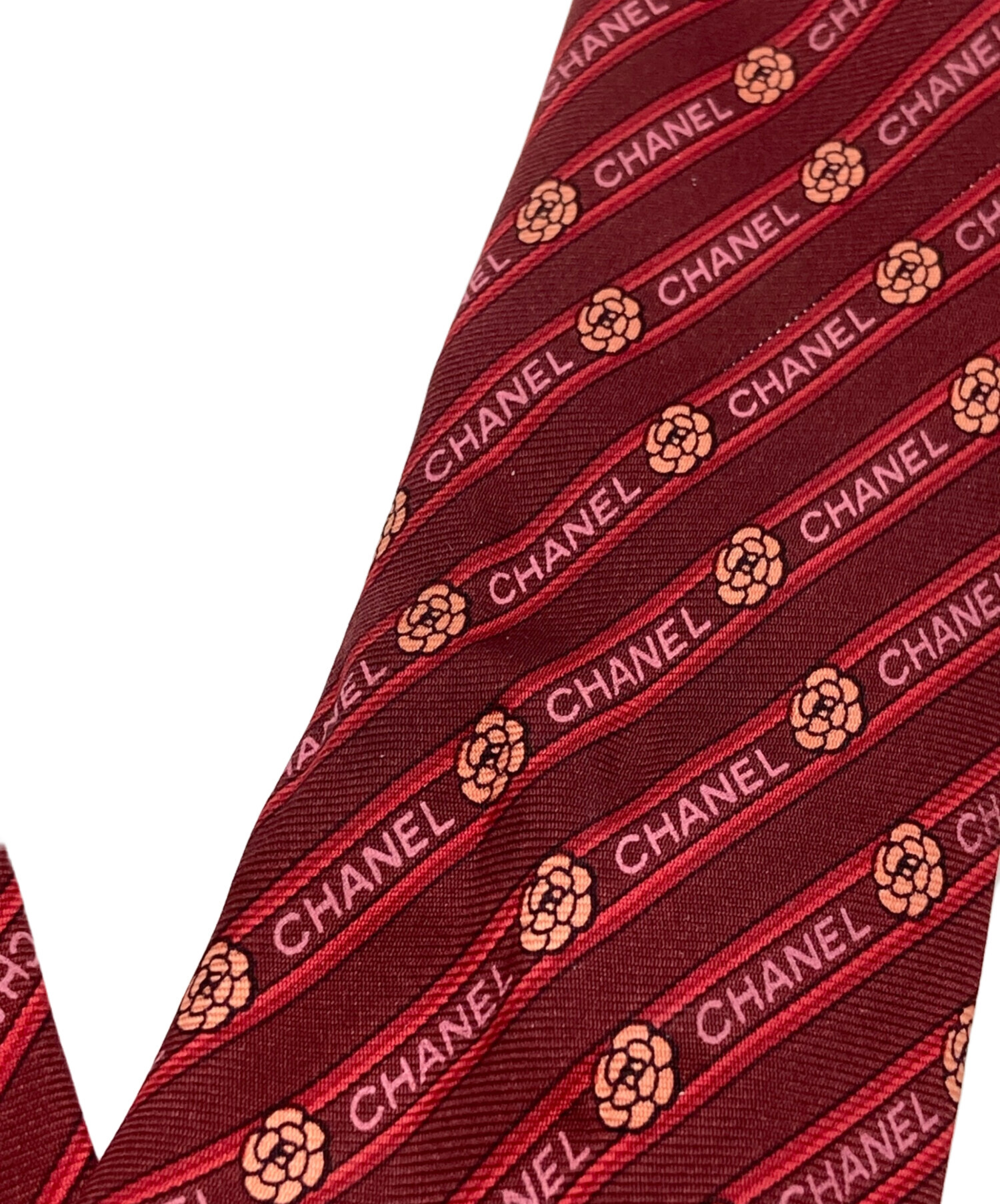中古・古着通販】CHANEL (シャネル) カメリアストライプネクタイ