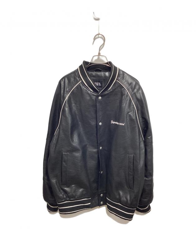 ZARA ブラックレザージャケット 中古・古着通販】ZARA (ザラ) レザージャケット ブラック サイズ