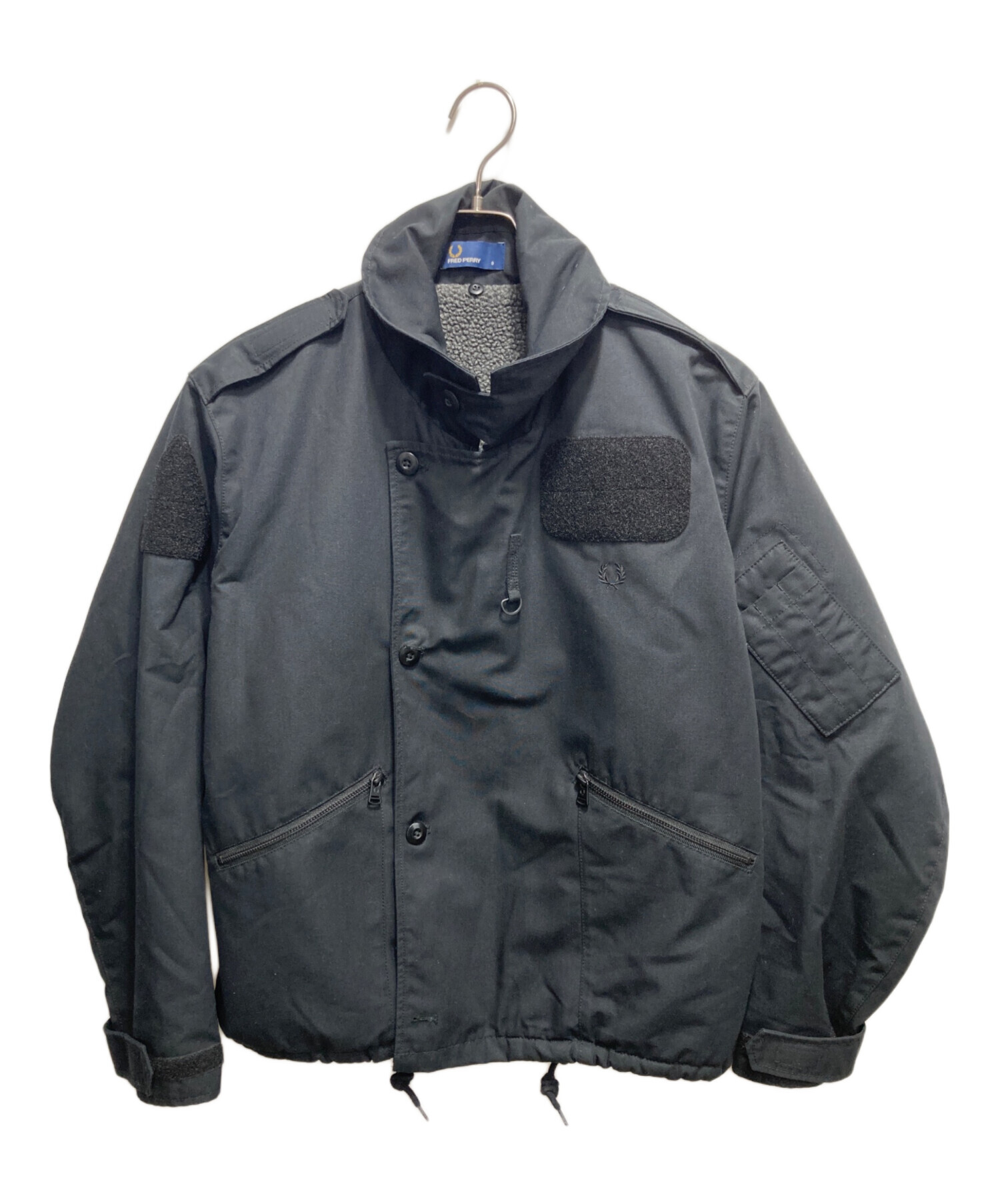 Fred Perry ボア ジャケット 黒 中古・古着通販】FRED PERRY (フレッドペリー) ボアジャケット