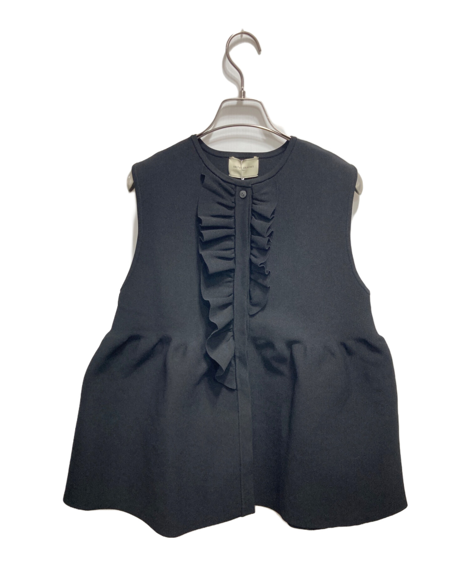 【美品】UNITED ARROWS ペプラム フリル　ジャカード ニットベスト Amazon | [ユナイテッドアローズ] ペプラム フリルスリーブ ジャ