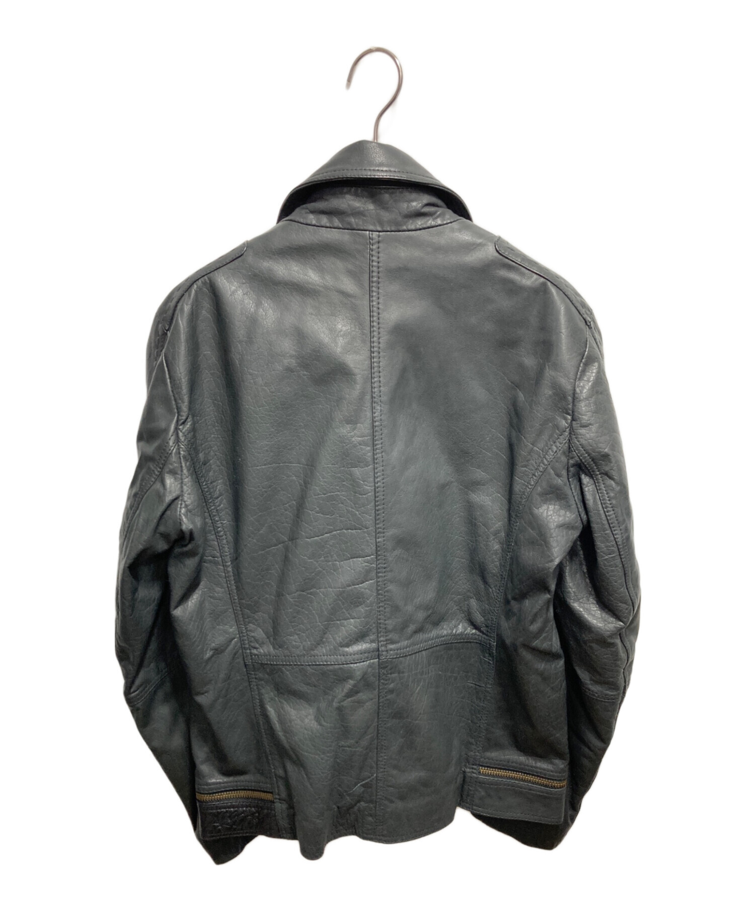 【HUGO BOSS】 ヒューゴボス 牛革ライダージャケット HUGO BOSS】ヒューゴボス レザー シングル ライダースジャケット