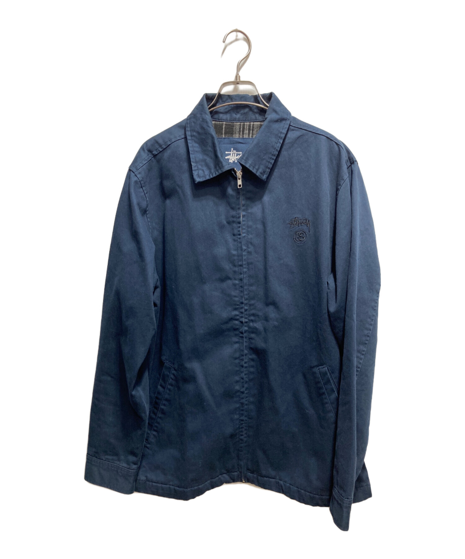 Stussy ネイビー ロゴ刺繍 ベスト M 中古・古着通販】stussy (ステューシー) ロゴ刺繍スウィング