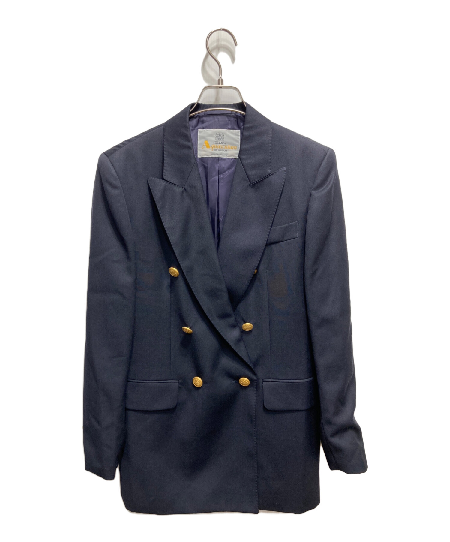 美品！aquascutum ネイビー ダブルジャケット　紺ブレ　金ボタン Aquascutum 金ボタン ネイビー ダブルジャケット 8 紺ブレ 紺ブレ