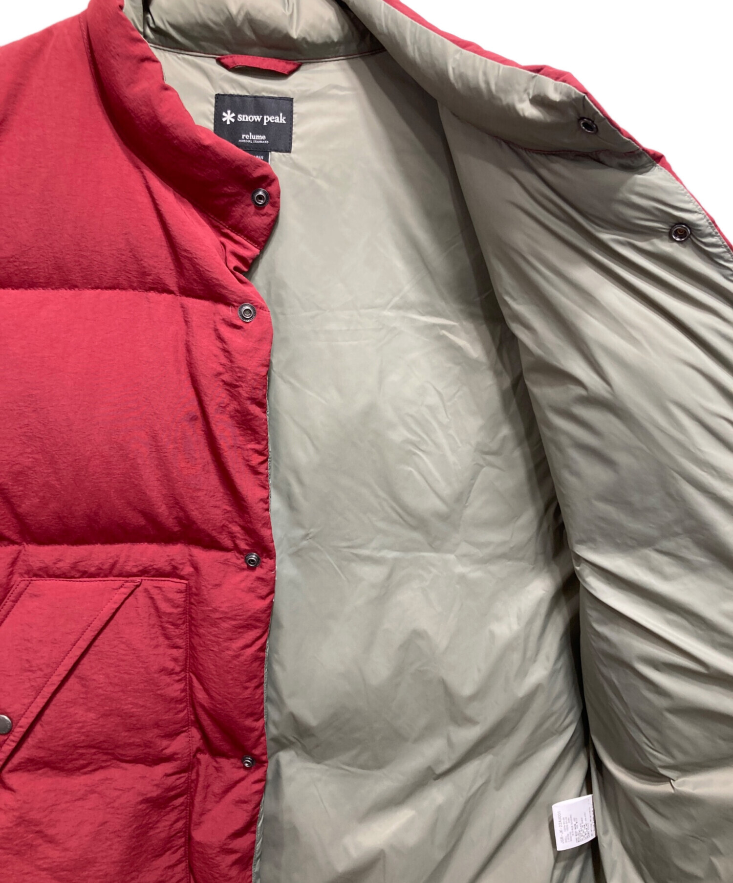 中古・古着通販】Snow peak (スノーピーク) ダウンベスト レッド