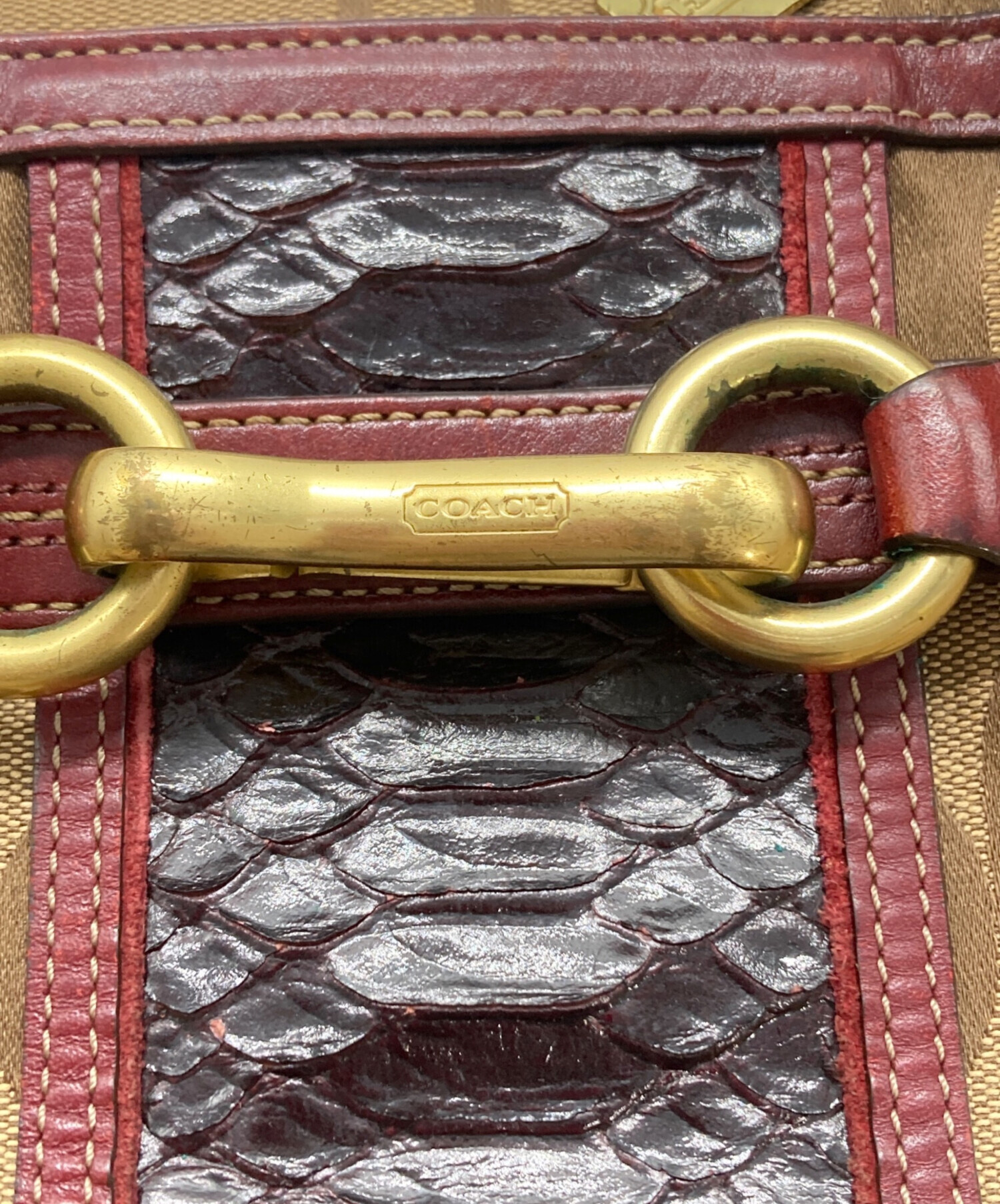 中古・古着通販】COACH (コーチ) シグネチャー トートバッグ ベージュ