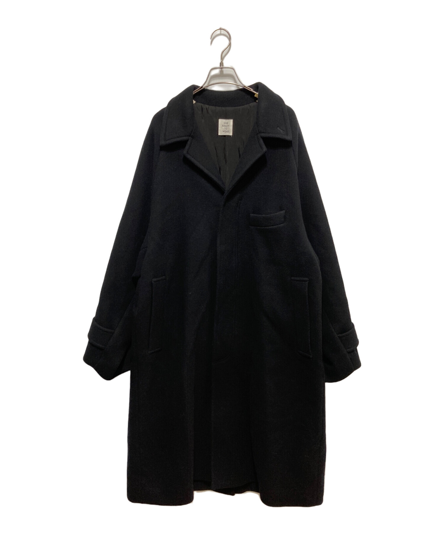 soe BaggySleeveLongCoat サイズ1 ブラックウール100% 中古・古着通販】SOE (ソーイ) Baggy Sleeve Long Coat ブラック