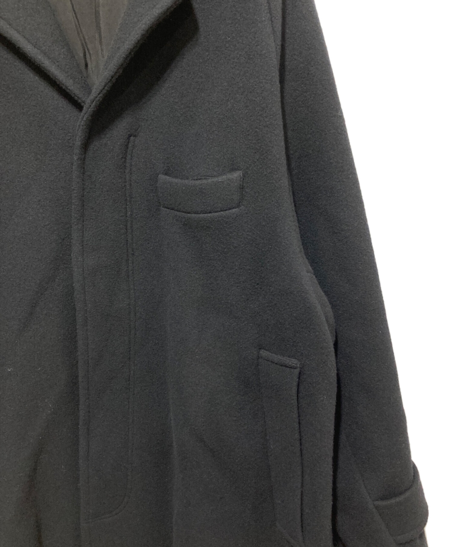 soe BaggySleeveLongCoat サイズ1 ブラックウール100% 中古・古着通販】SOE (ソーイ) Baggy Sleeve Long Coat ブラック