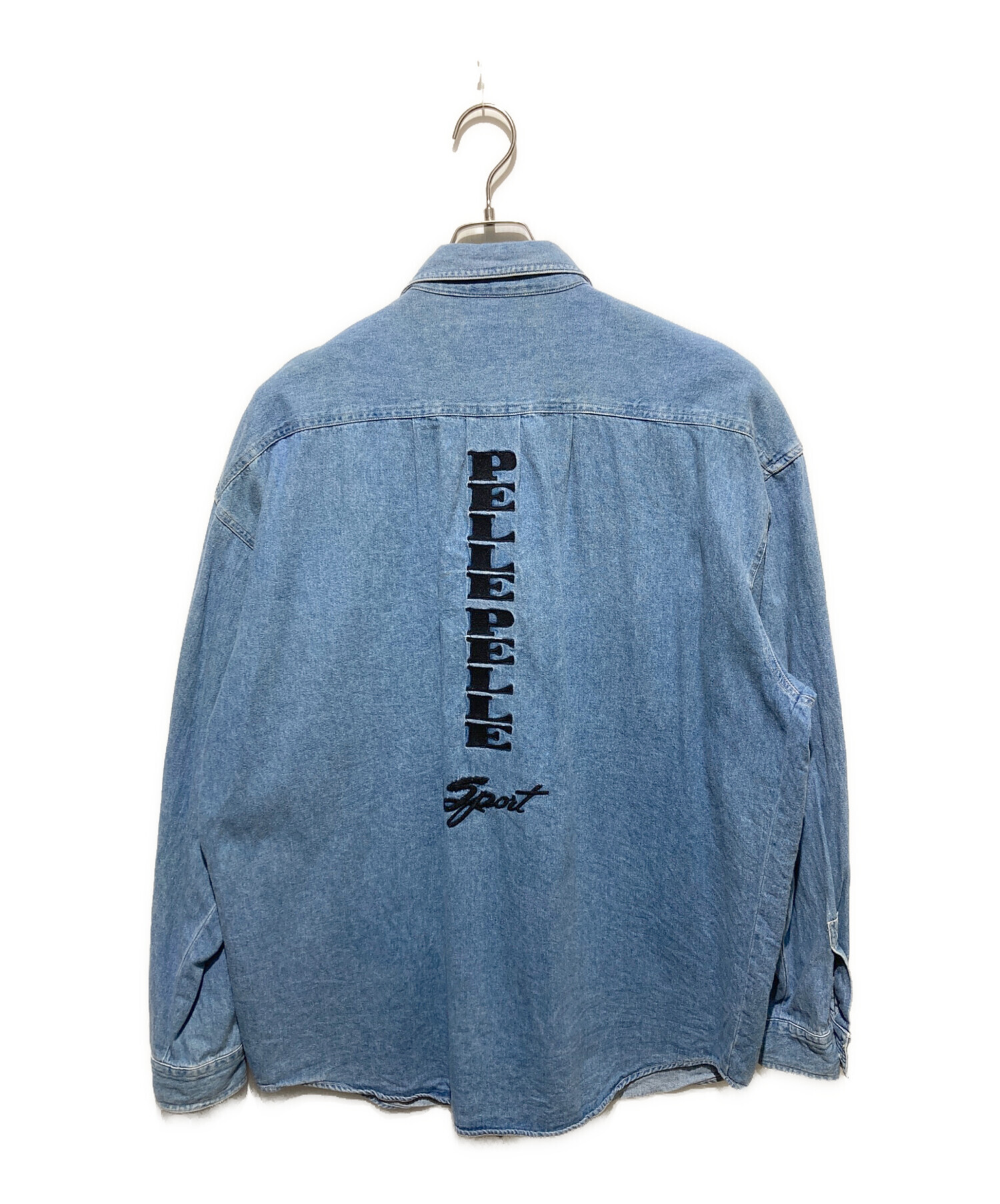 中古・古着通販】pellepelle (ペレペレ) ロゴ刺繍 デニムシャツ