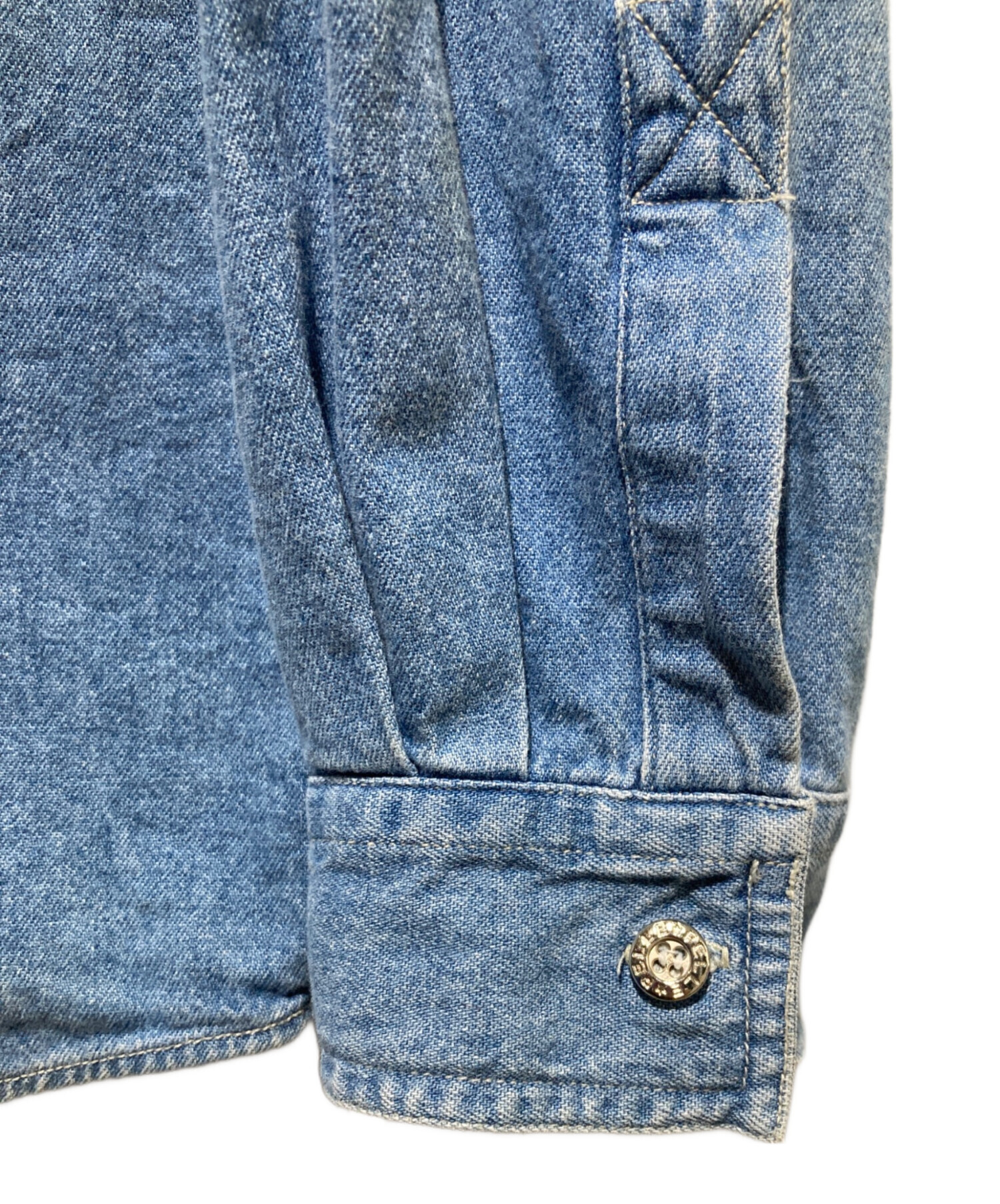 【希少】　pellepelle ペレペレ　ワイドデニム　インディゴ　刺繍　スカル 中古・古着通販】pellepelle (ペレペレ) ロゴ刺繍 デニムシャツ