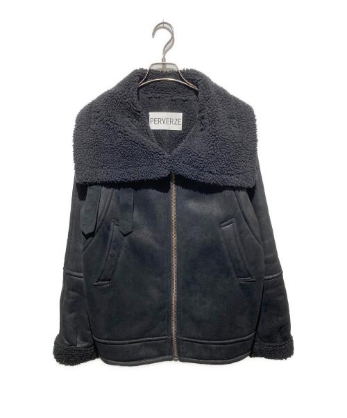 PERVERZE Wide Collar Mouton Coat ムートン　B3 中古・古着通販】PERVERZE (パーバーズ) WIDE COLLAR MOUTON COAT