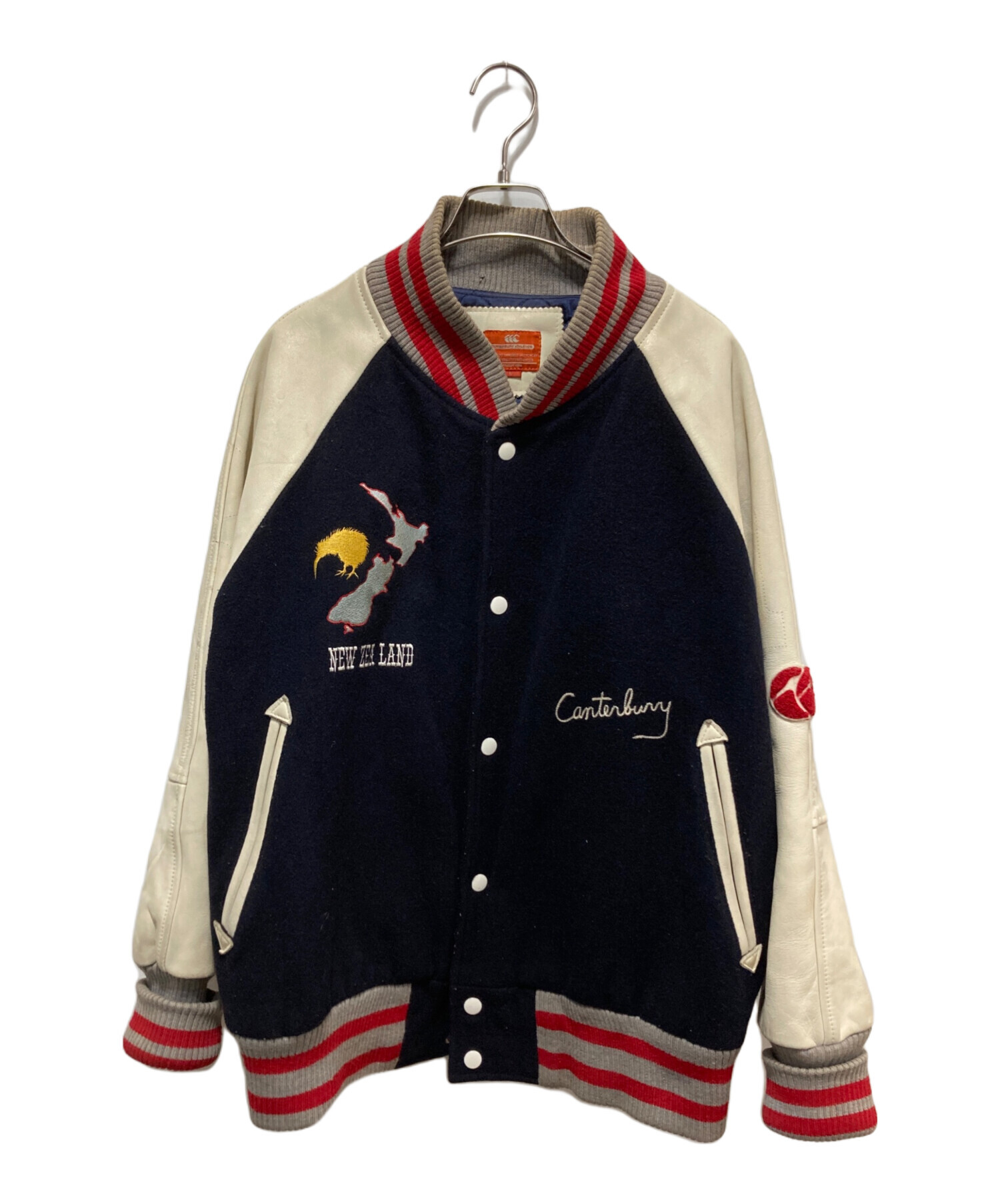 Canterbury スタジャン L ネイビー/ホワイト 中古・古着通販】CANTERBURY (カンタベリー) スタジャン ネイビー