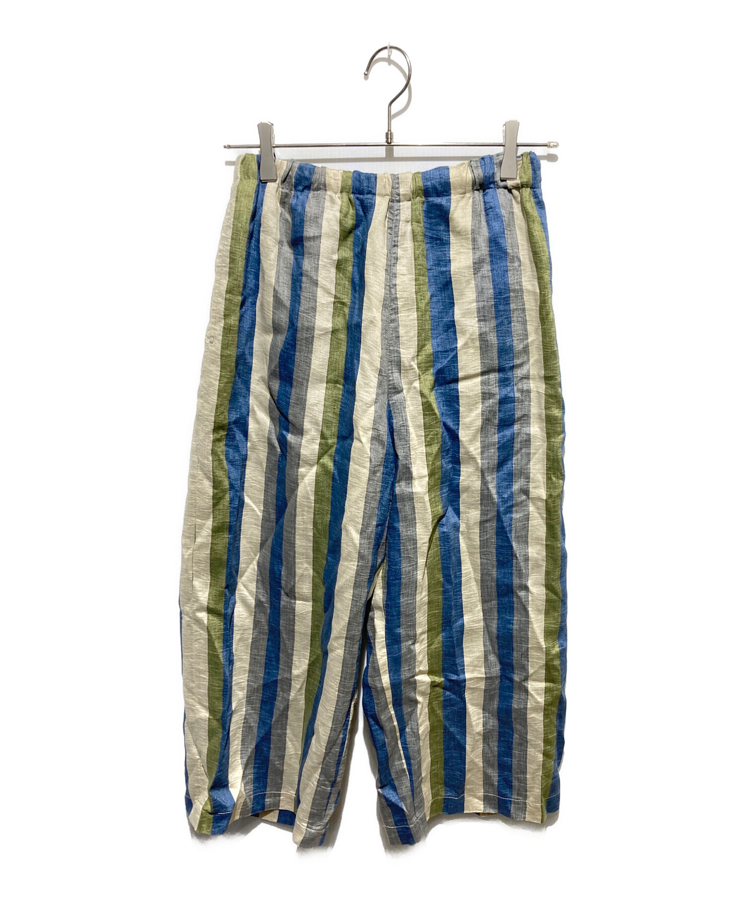 ♯新品・未使用♯リネン混パンツ♯ 中古・古着通販】Pa-Nu (パーヌ) リネン混ストライプパンツ マルチ