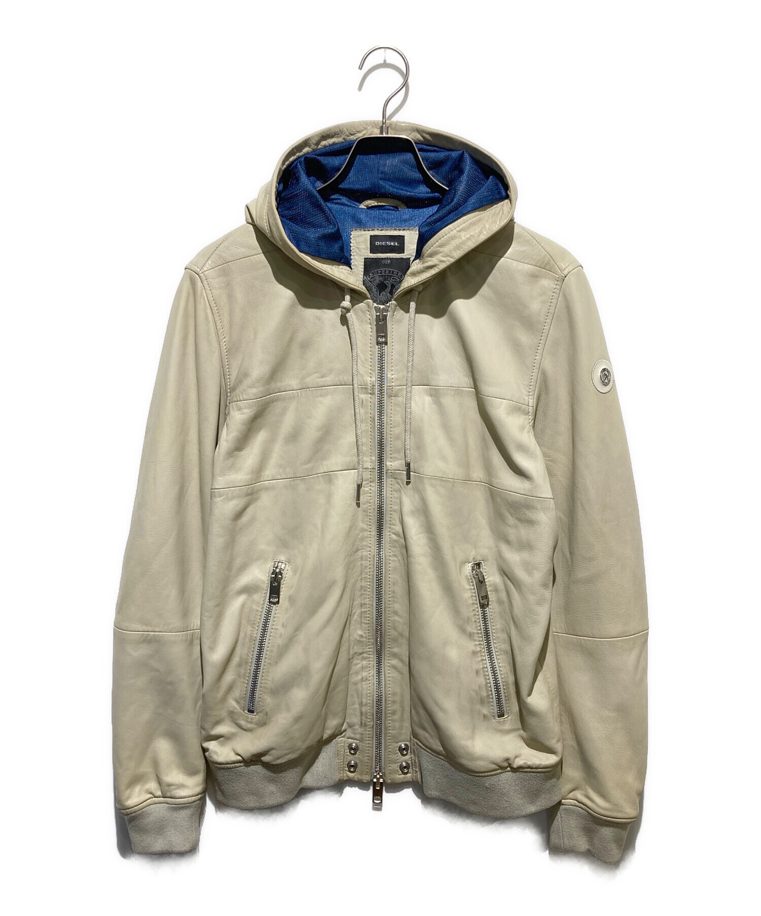 中古・古着通販】DIESEL (ディーゼル) フード付きレザージャケット 