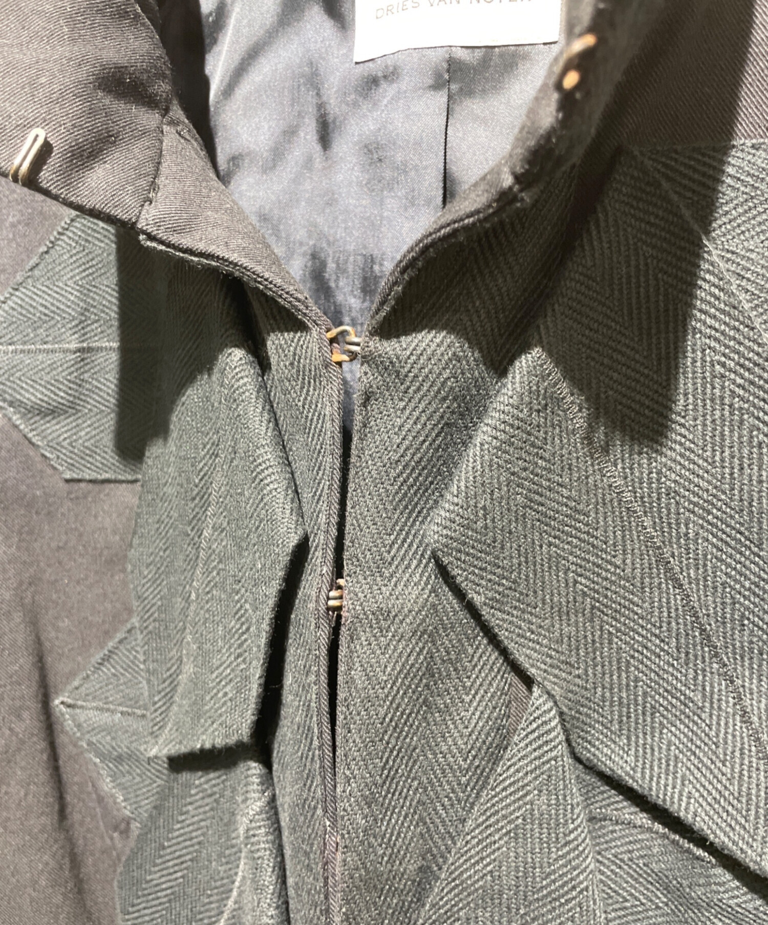 DRIES VAN NOTEN / フリルジャケット/コットン/NVY 中古・古着通販】DRIES VAN NOTEN (ドリスヴァンノッテン) フリル