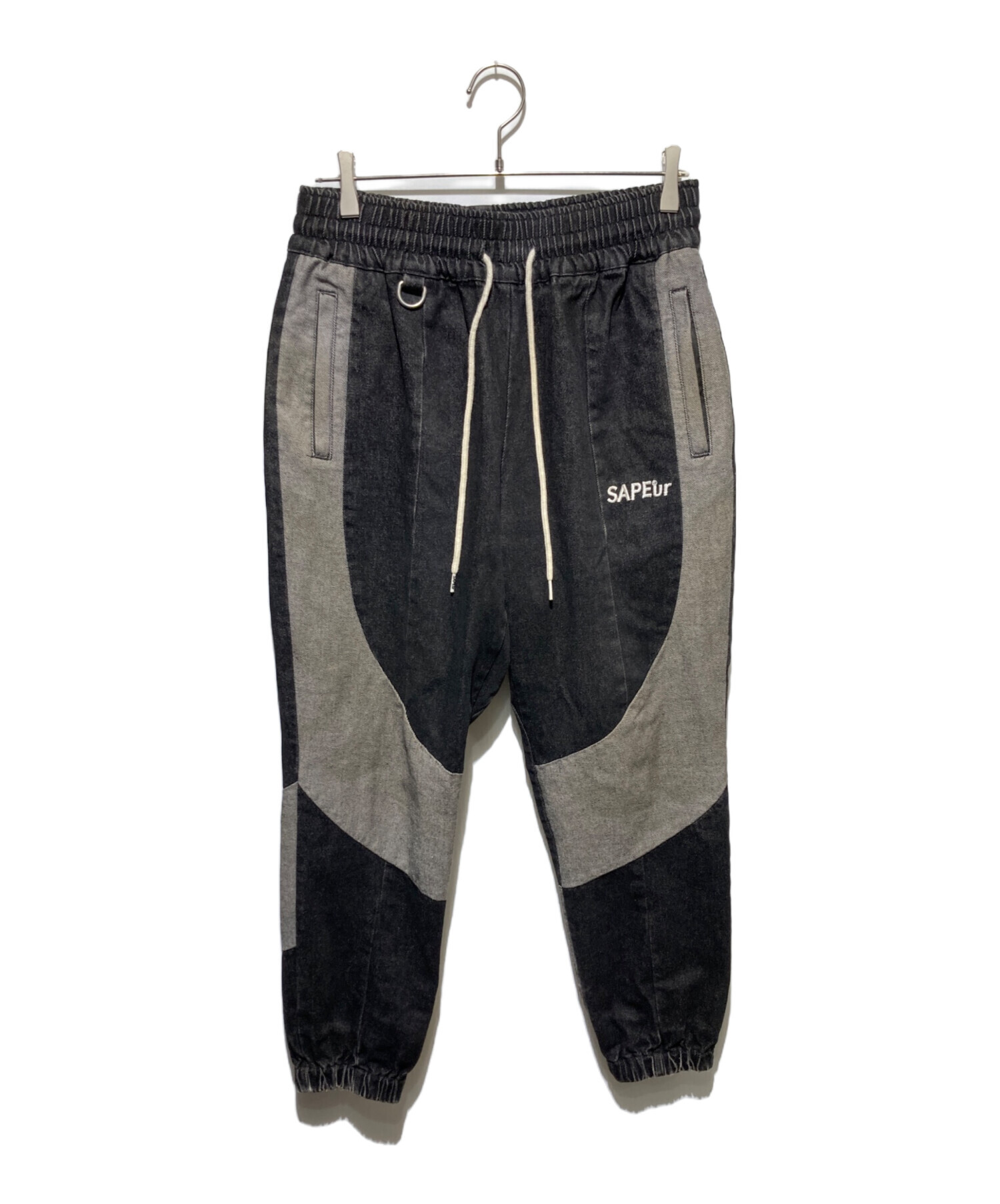 SAPEur SAPEur DENIM TRACK PANTS ブラック XLサイズ デニム黒 DENIM 