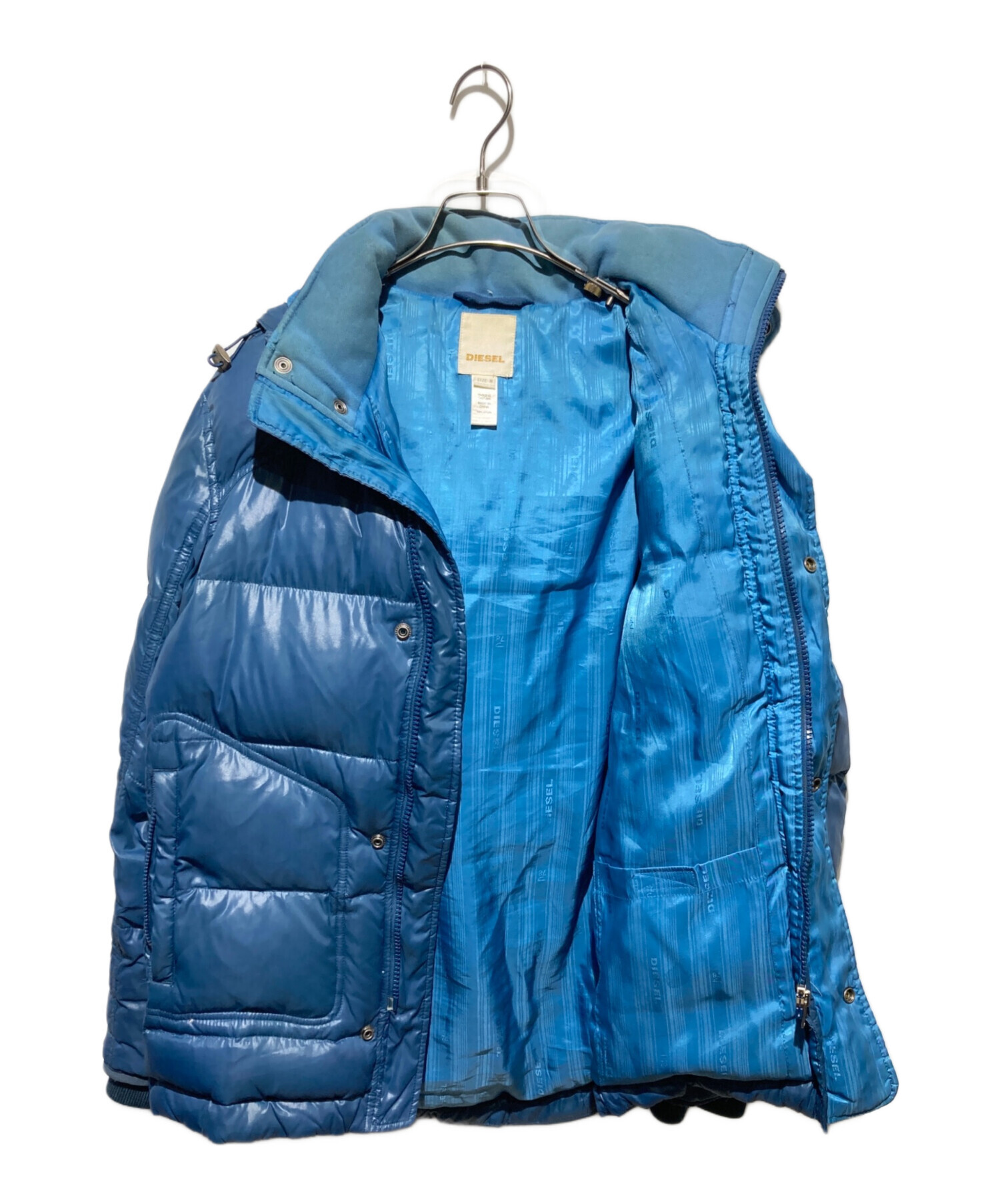 DIESEL 青 ダウンジャケット　L ディーゼル】DIESEL ダウンジャケット メンズ サイズL