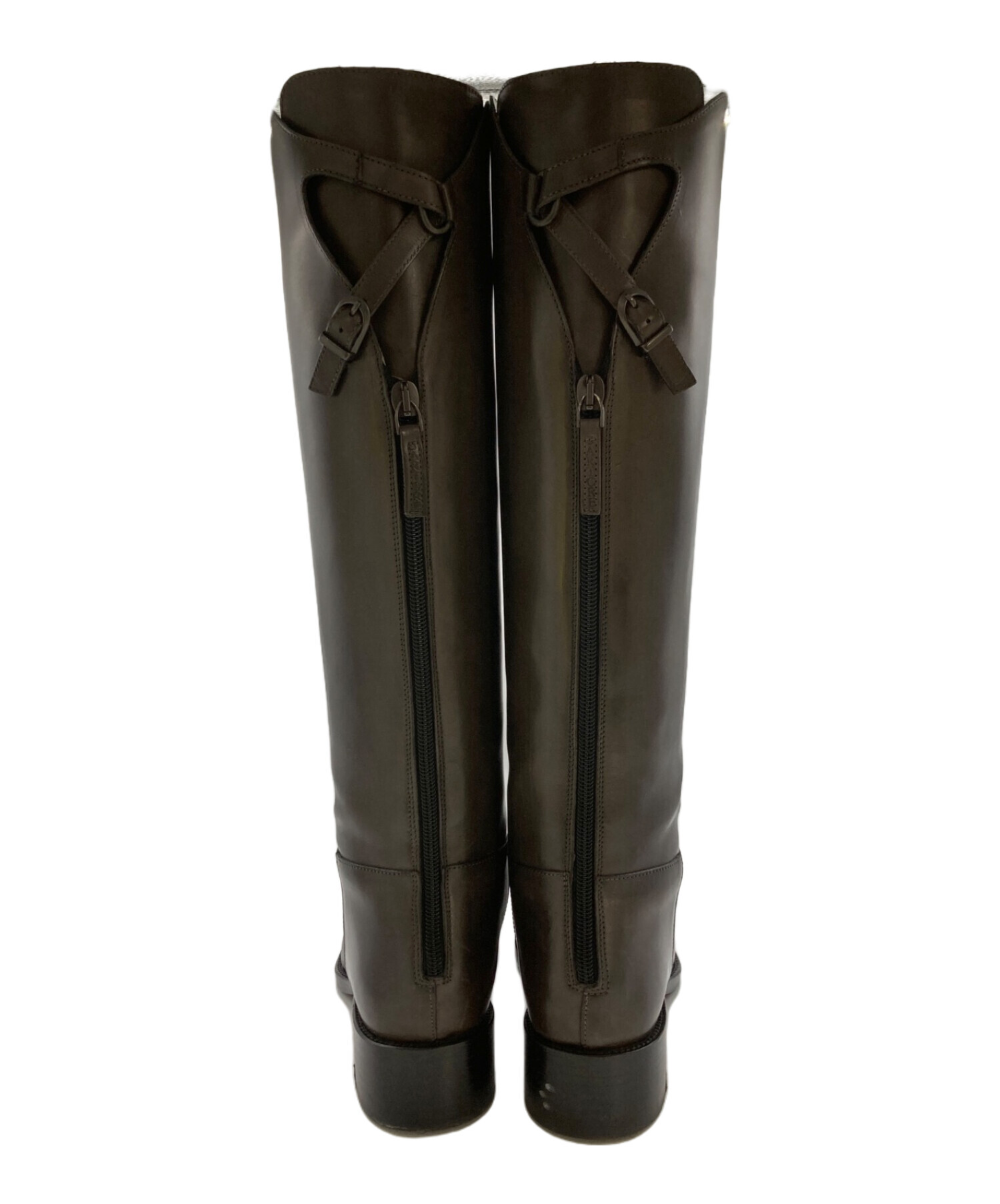 36.5 SARTORE バックファスナー　ロングブーツ　ダークブラウン 36.5 SARTORE バックファスナー ロングブーツ ダークブラウン SARTORE