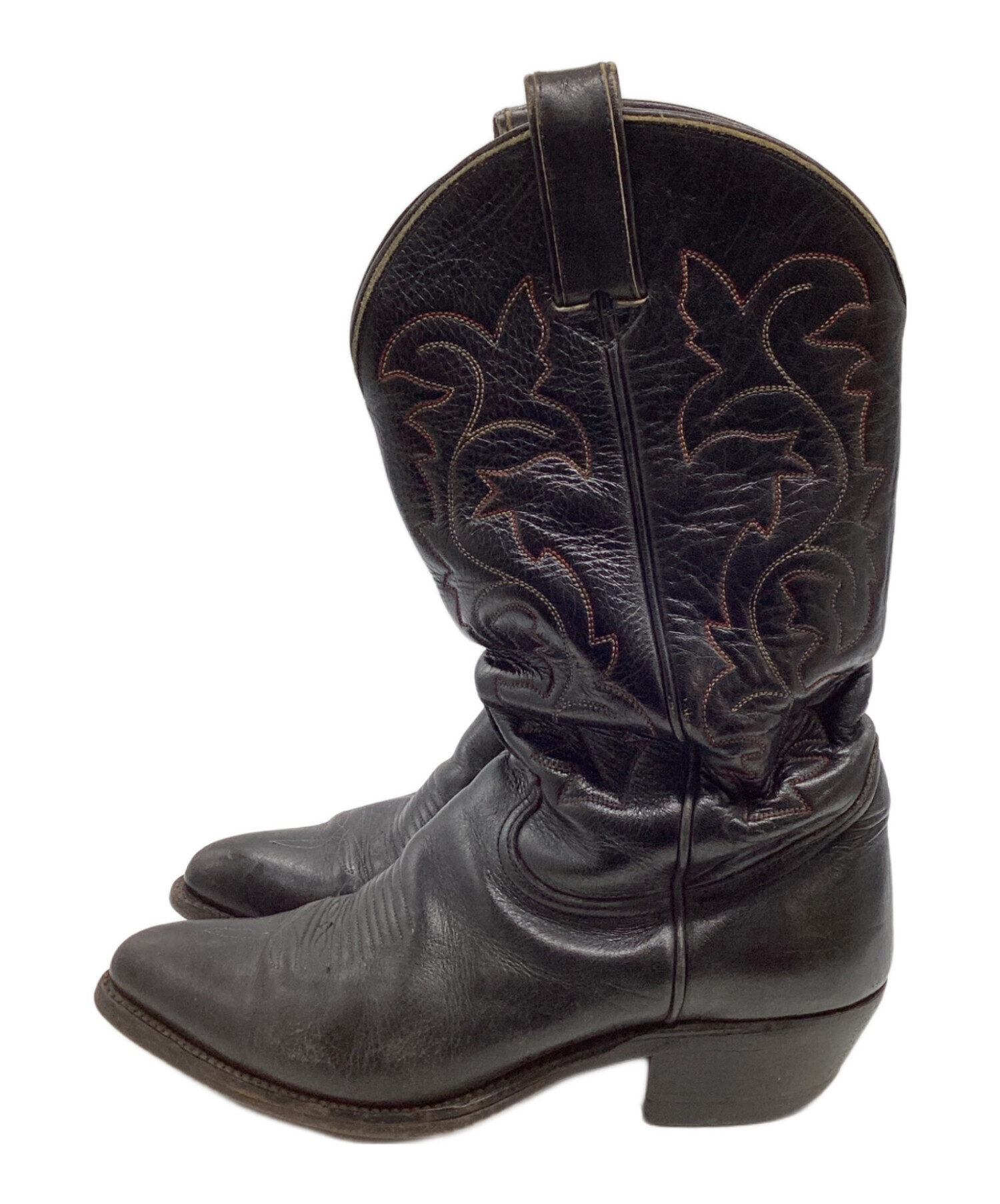 お*だ様 ウエスタンブーツ ブラック 黒 ブランド不明 26-28 中古・古着通販】western boots (ウェスタンブーツ) ウェスタンブーツ