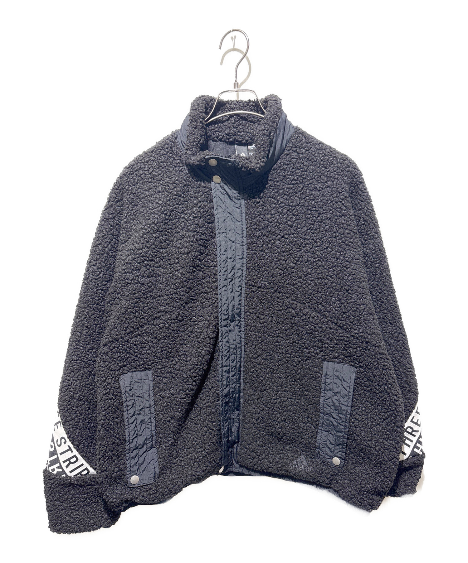 中古・古着通販】adidas (アディダス) ボアジャケット ブラック サイズ 