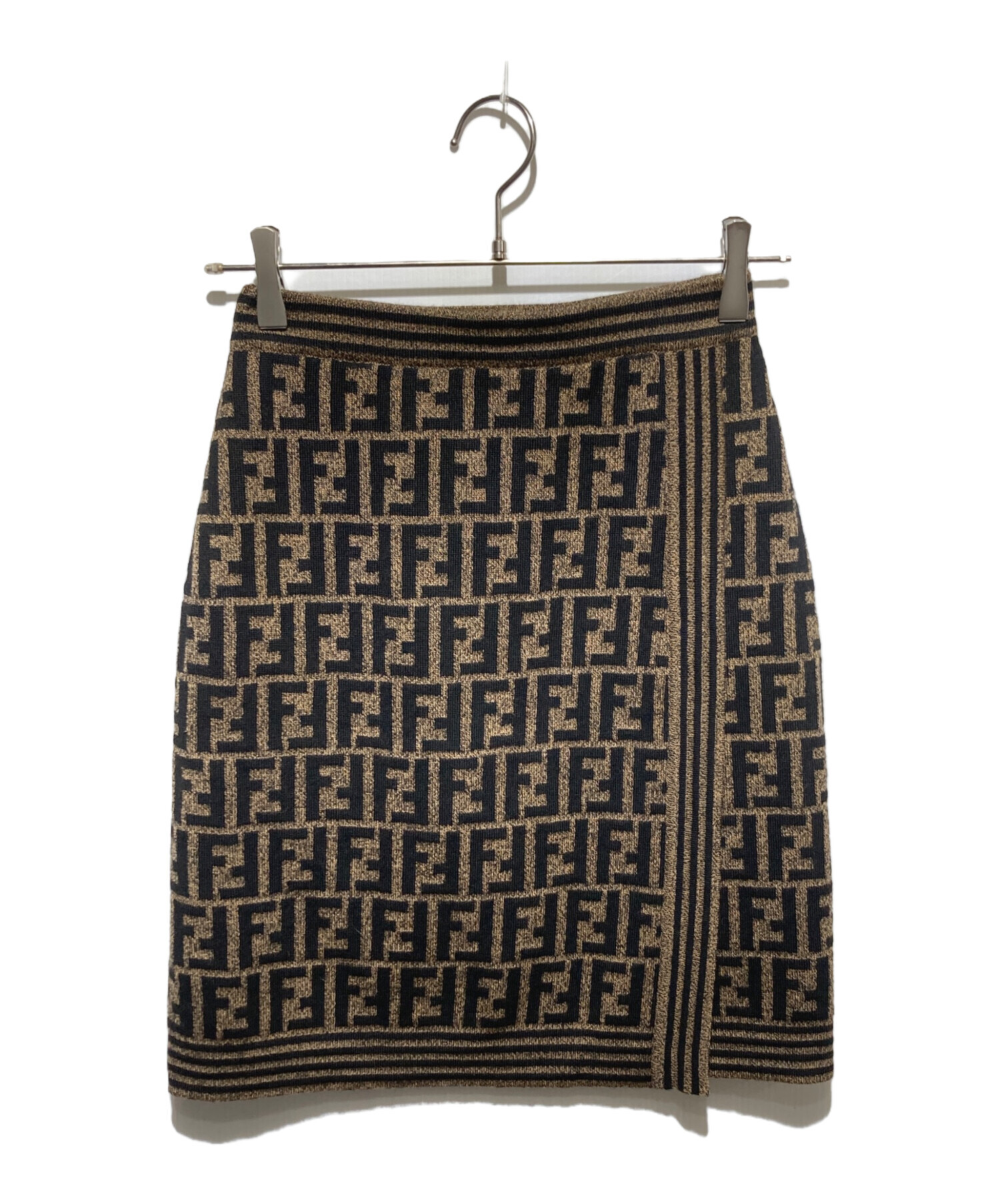 中古・古着通販】FENDI (フェンディ) ズッカ柄ニットスカート ブラック