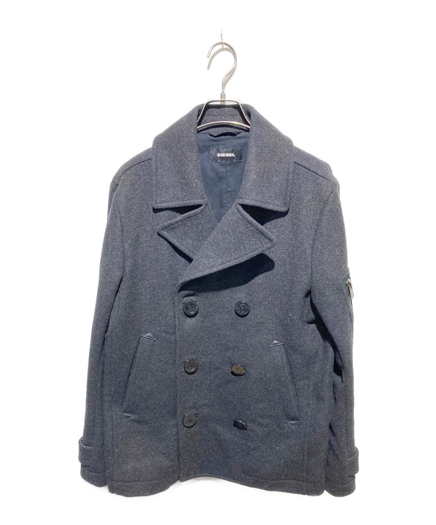 中古・古着通販】DIESEL (ディーゼル) Pコート グレー サイズ:L