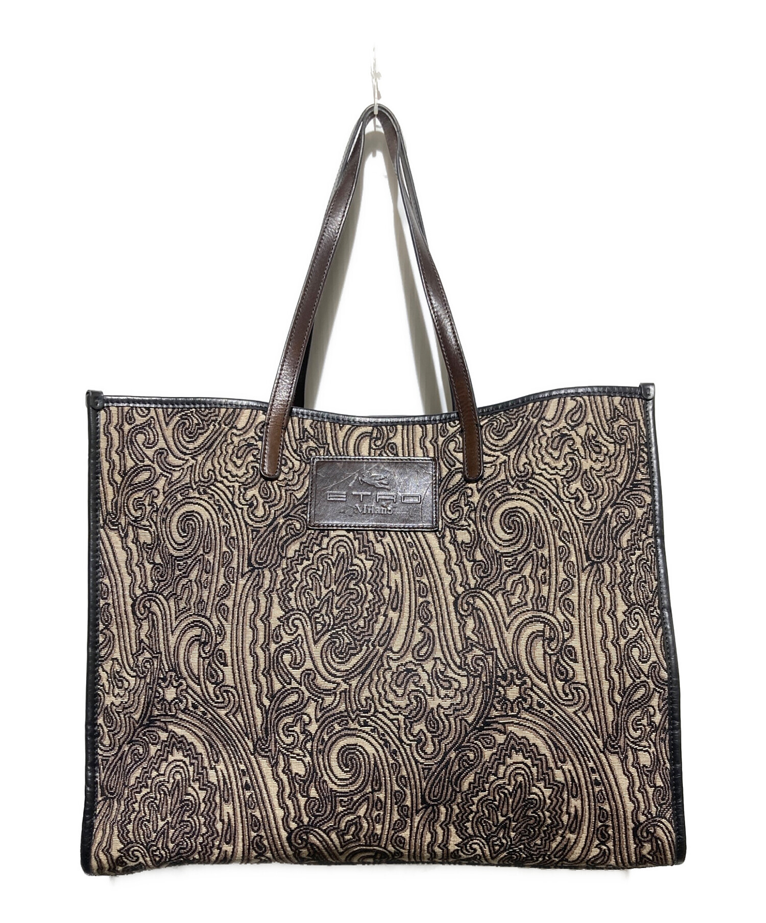 【未使用級✨】ETRO エトロ トートバッグ ペイズリー柄 A4可能 大容量 黒 中古・古着通販】ETRO (エトロ) ペイズリー柄 トートバック ブラウン