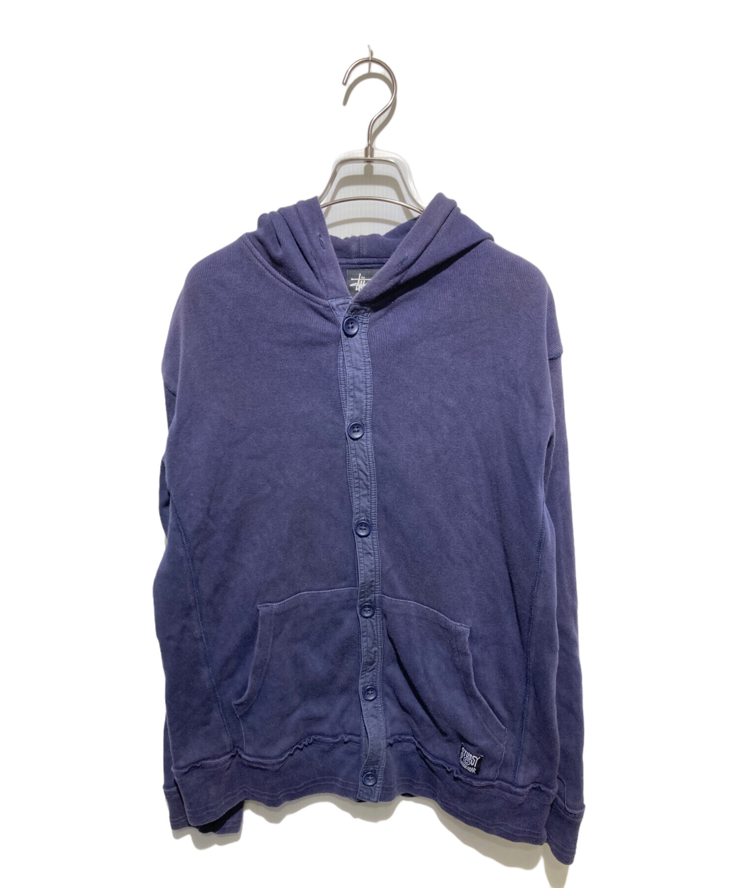 中古・古着通販】stussy (ステューシー) ボタンフーディー ネイビー 