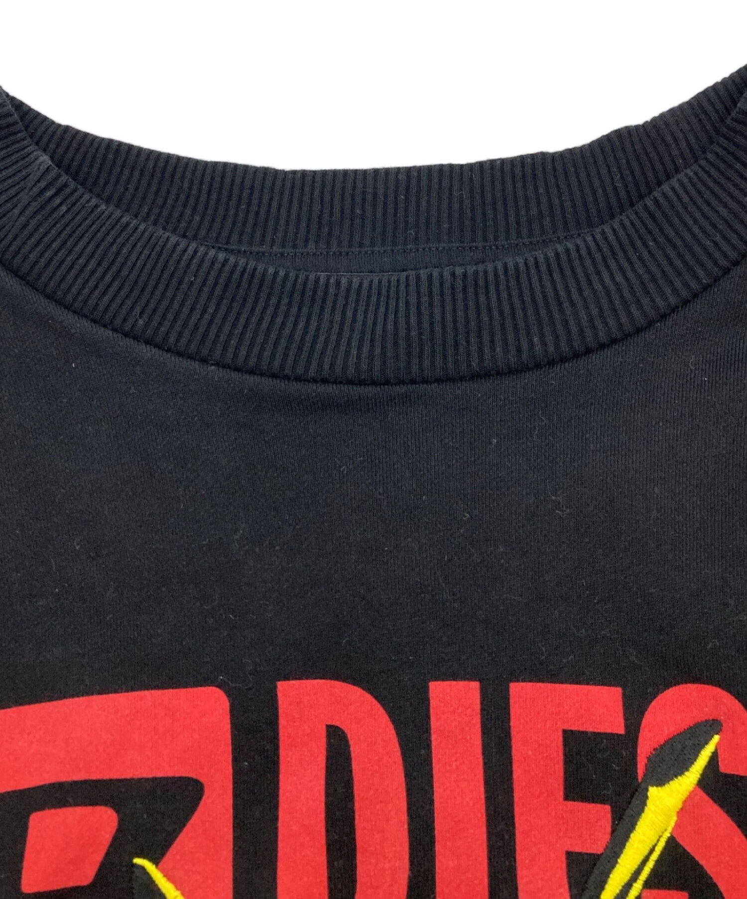 DIESEL ブラック クルーネック スウェット 中古・古着通販】DIESEL (ディーゼル) ビックロゴクルーネック