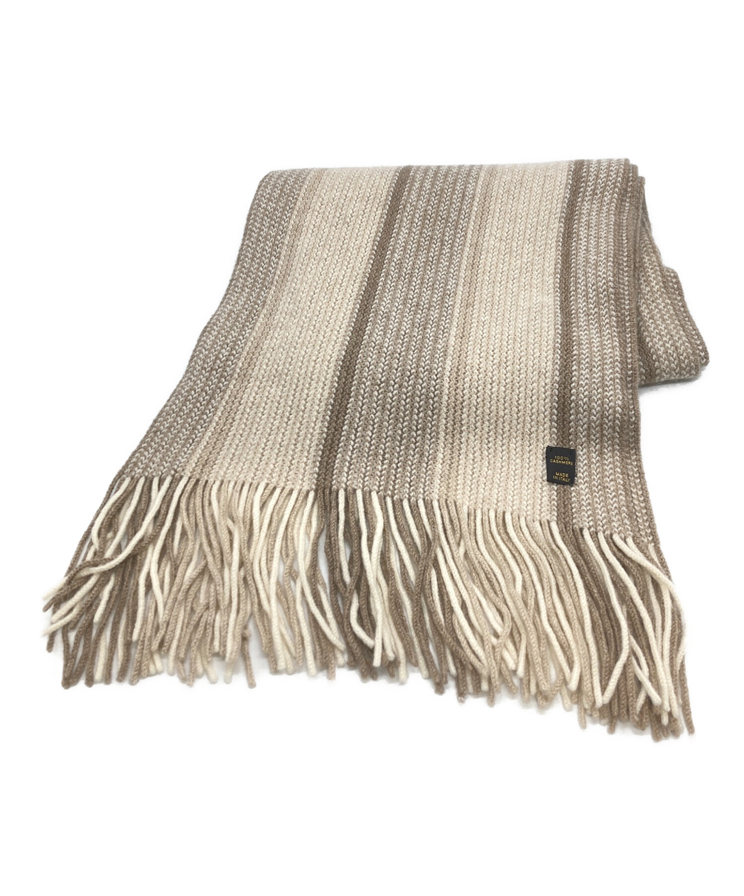 【美品】　ロロピアーナ　カシミヤ100% マフラー　オフホワイト 中古・古着通販】LORO PIANA (ロロピアーナ) カシミヤストライプ