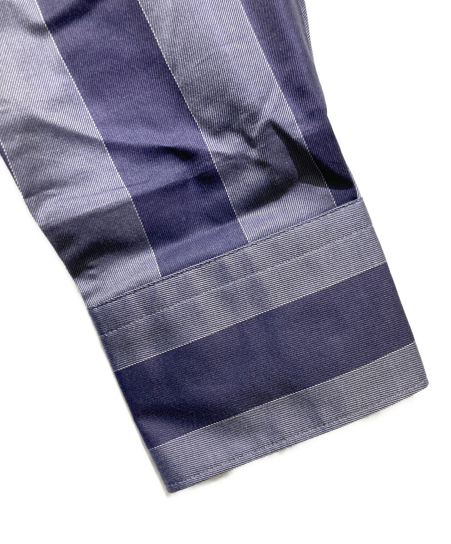 中古・古着通販】BOSS (ボス) ストライプシャツ グレー×ネイビー