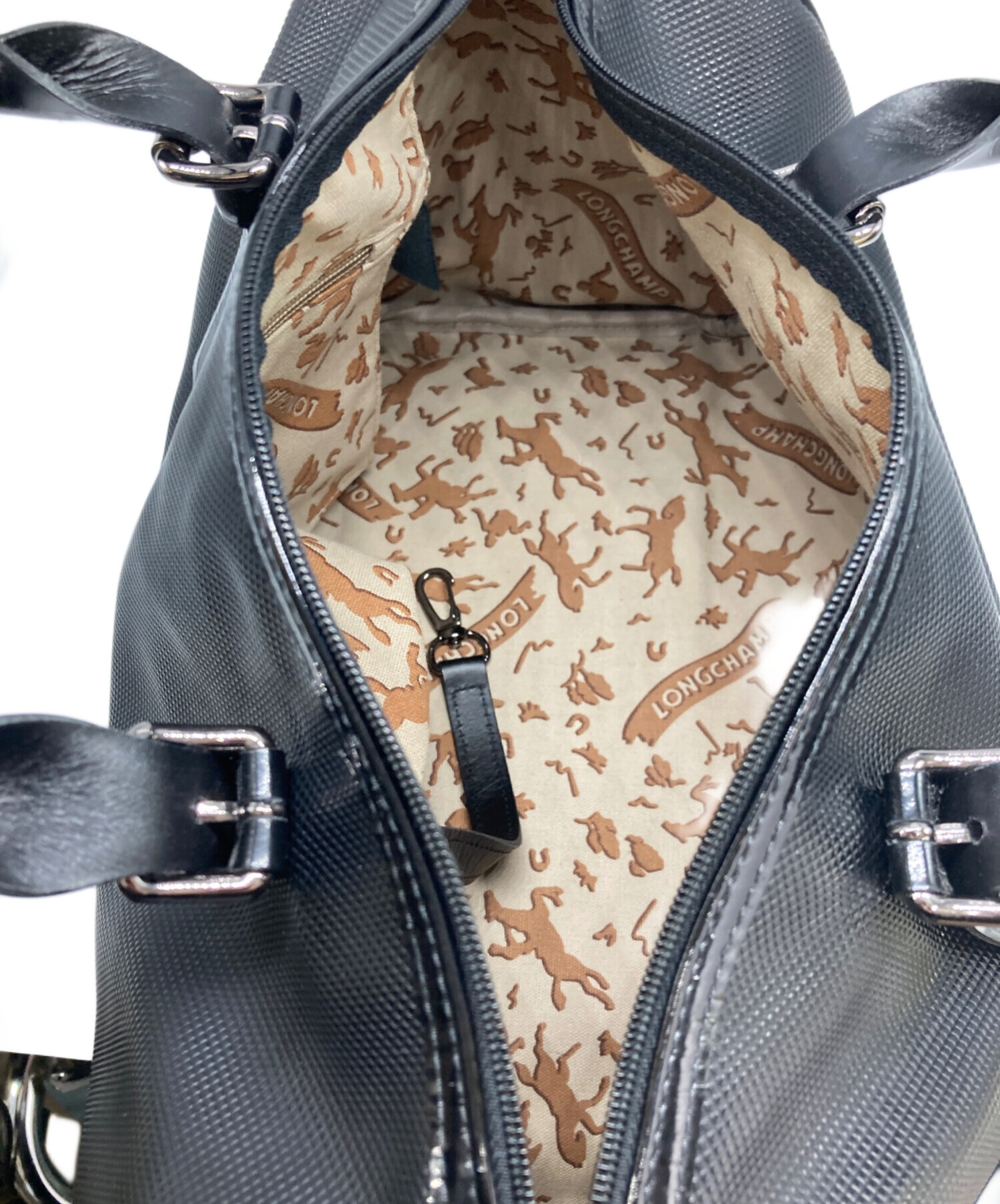 中古・古着通販】LONGCHAMP (ロンシャン) エナメルトートバッグ