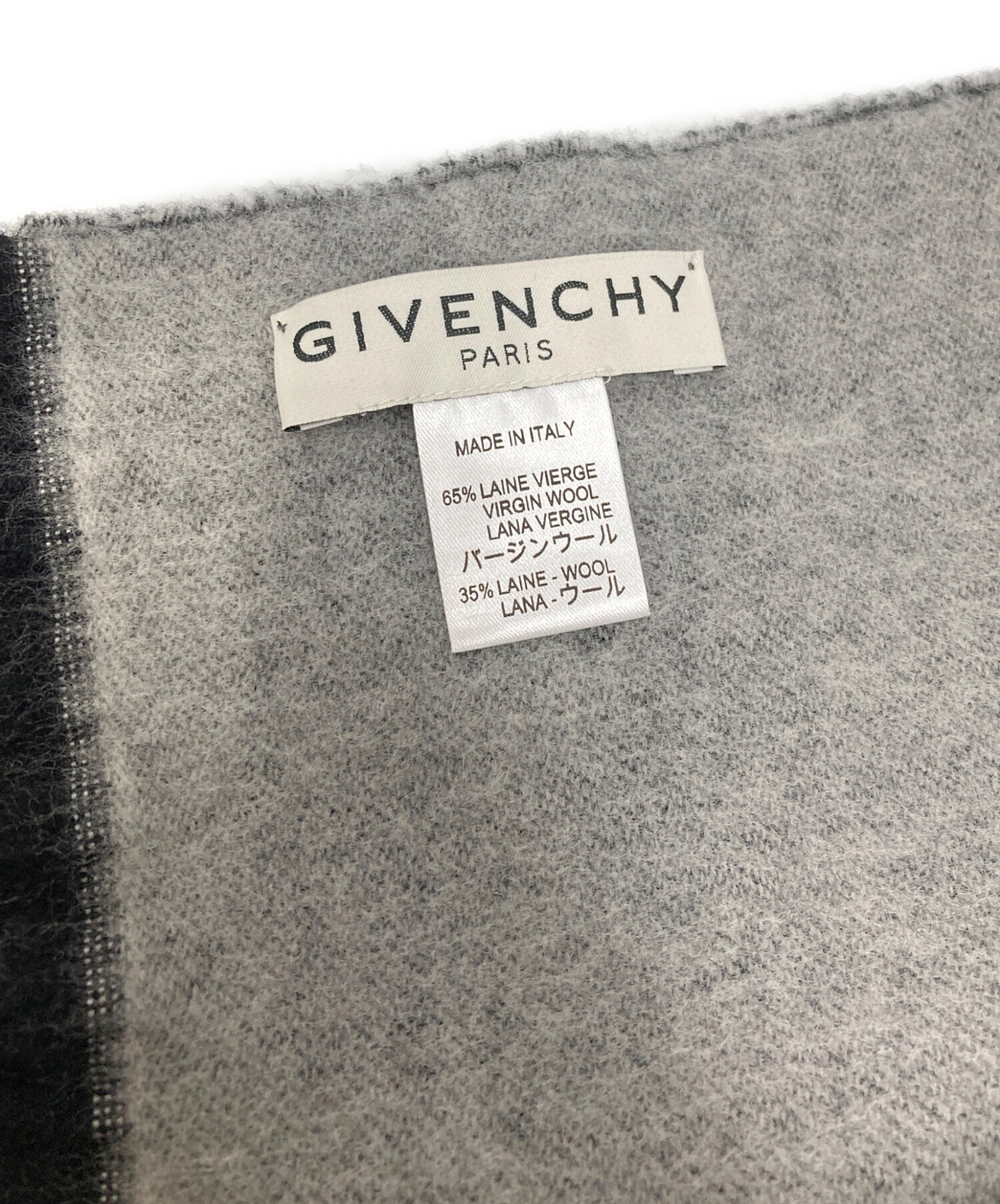 中古・古着通販】GIVENCHY (ジバンシィ) ロゴウールマフラー グレー