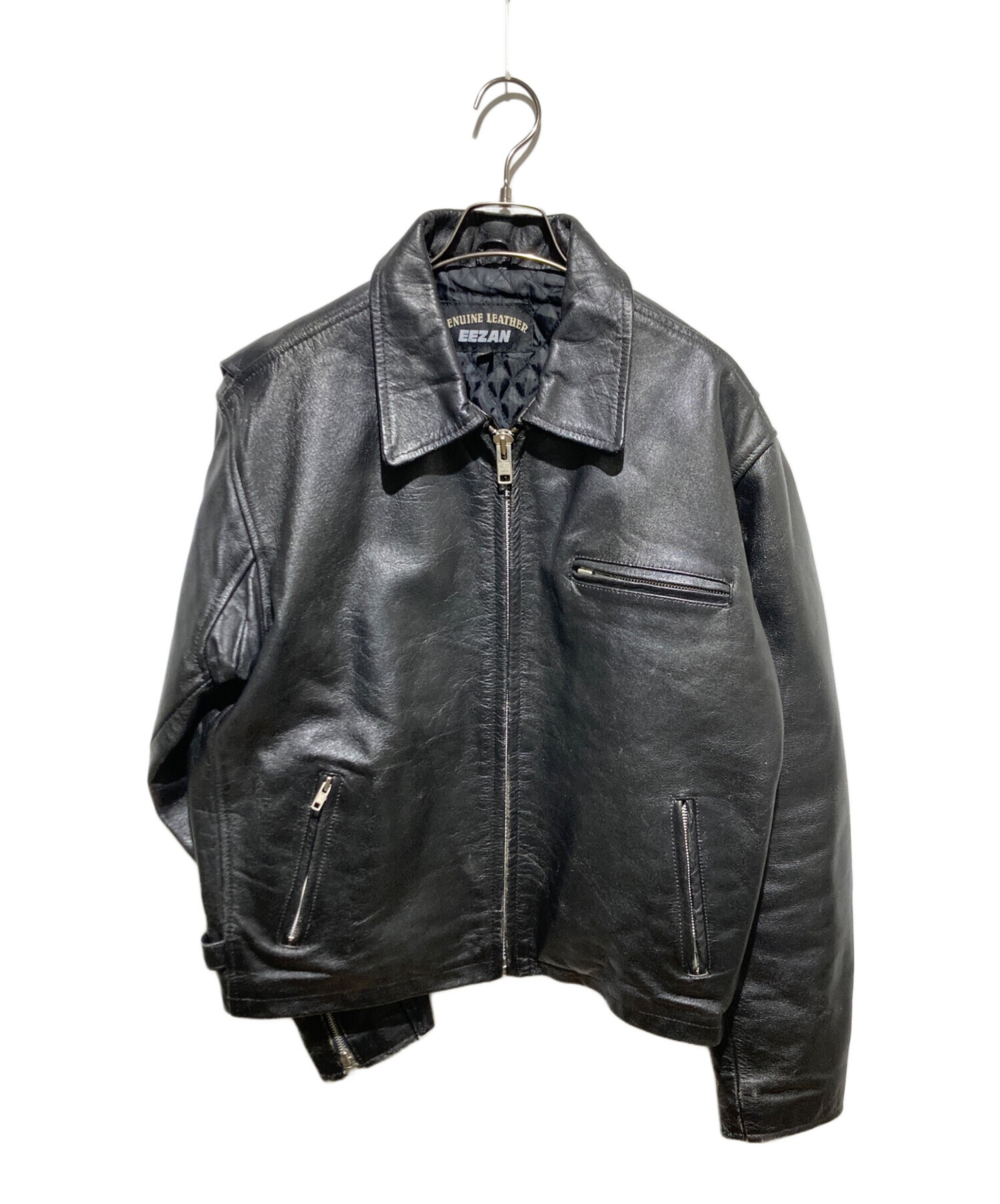 中古・古着通販】EEZAN (イーザン) レザージャケット ブラック サイズ
