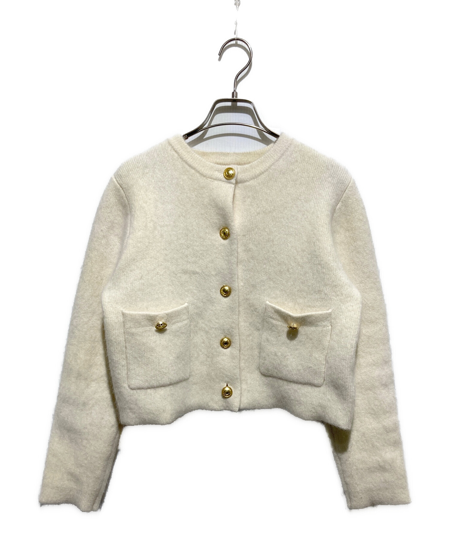 中古・古着通販】anuans (アニュアンス) ラクーンブレンドノーカラー