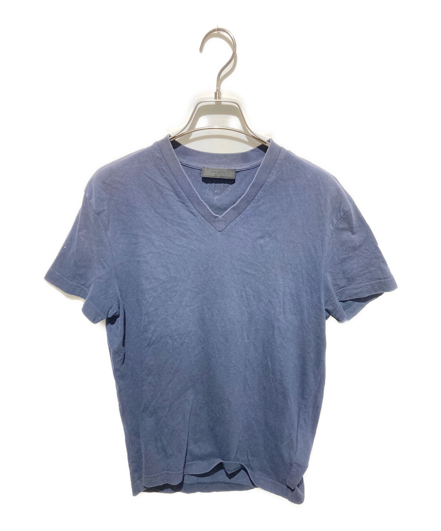 【未使用】プラダ　パックTシャツ　Vネック　ネイビー　1枚 中古・古着通販】PRADA (プラダ) VネックTシャツ ネイビー サイズ:S