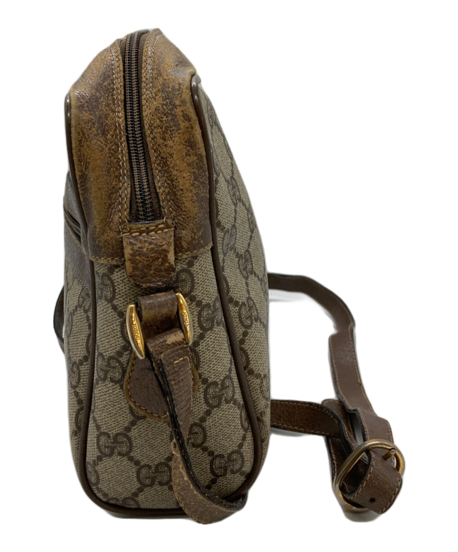 グッチ GGスプリーム シェリーライン 斜め掛け ショルダーバッグ 523534 ベージュ マルチカラー PVC レザー レディース GUCCI 【中古】 中古・古着通販】GUCCI (グッチ) GGスプリームシェリーライン